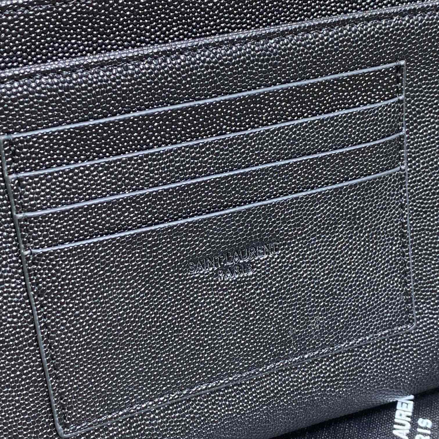 Saint Laurent Monogram Large Bill Pouch In Grained Leather - DesignerGu