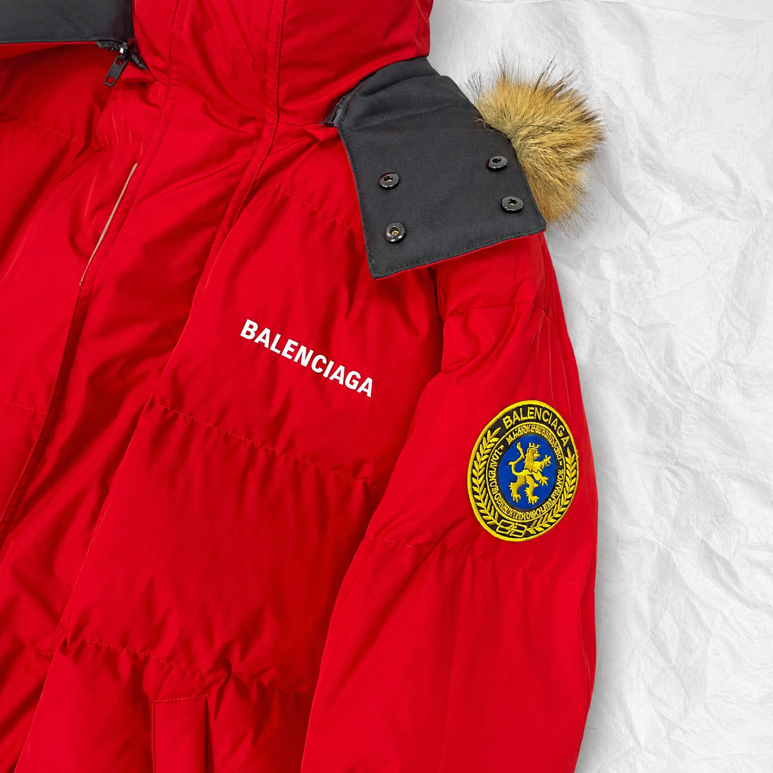 Balenciaga Faux-Fur-Trimmed Padded Jacket - DesignerGu