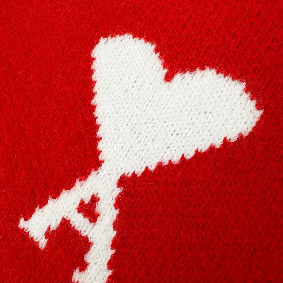 AMI Paris Ami De Coeur Wool Polo Shirt - DesignerGu