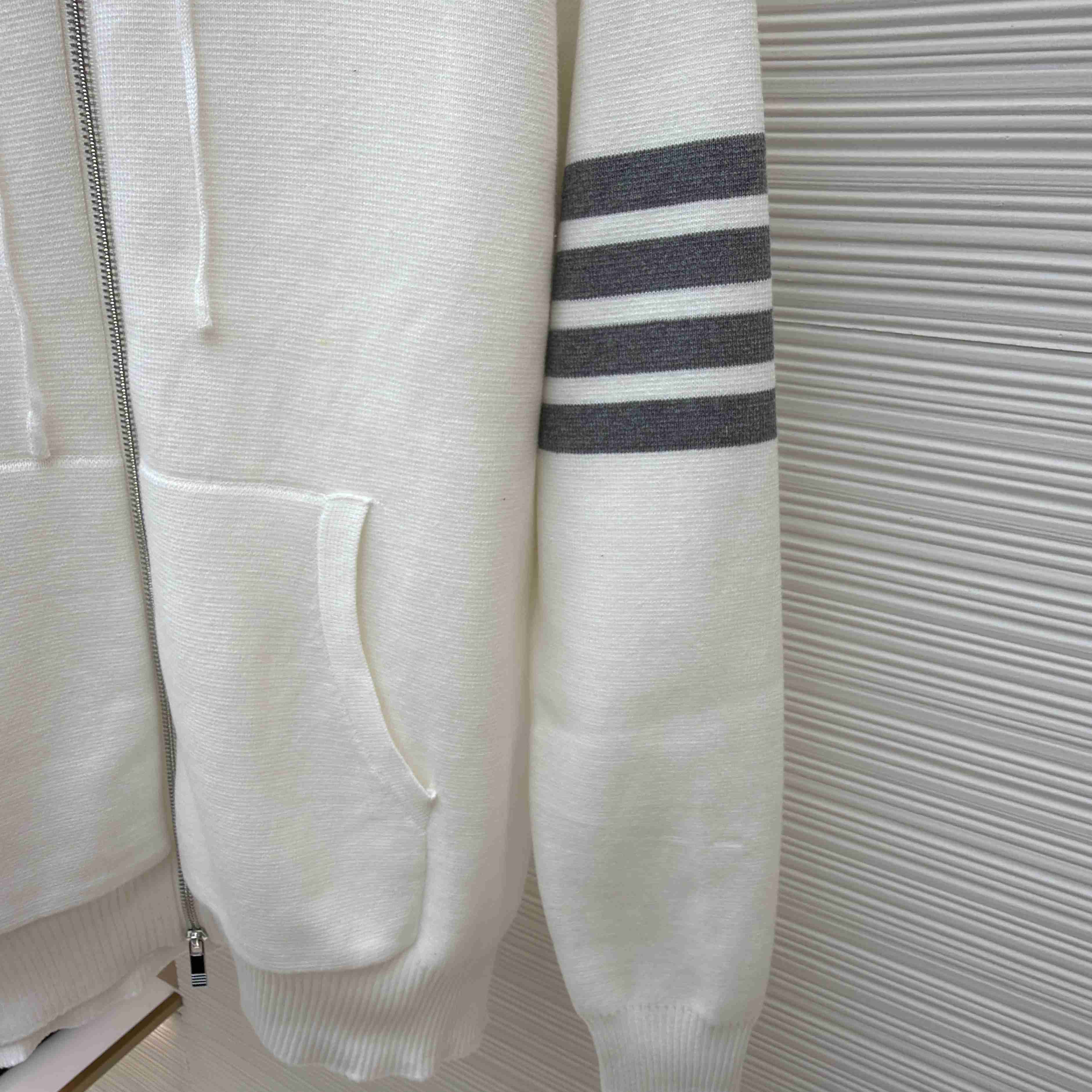 Thom Browne Cotton Ottoman 4-BAR Zip Hoodie - DesignerGu