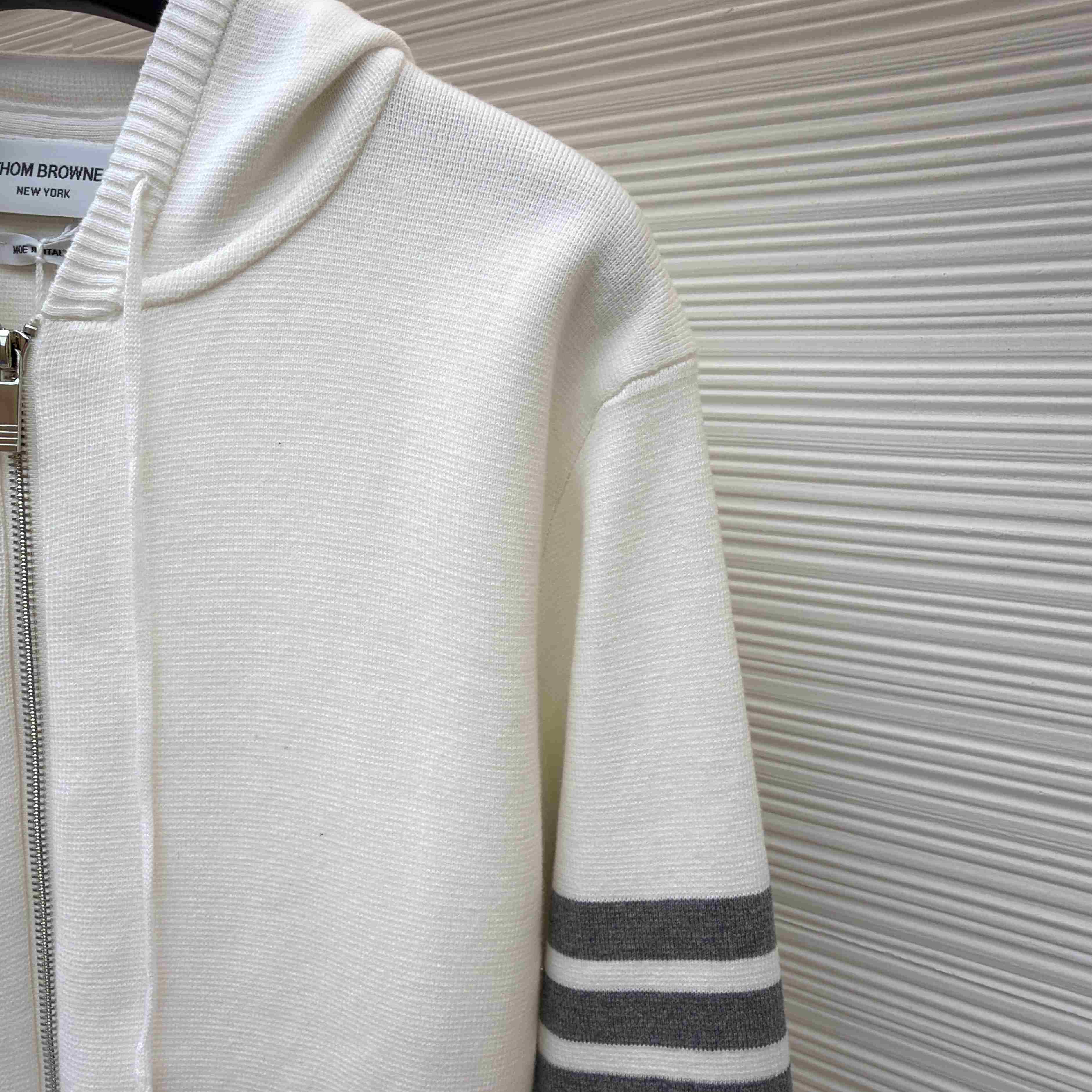 Thom Browne Cotton Ottoman 4-BAR Zip Hoodie - DesignerGu