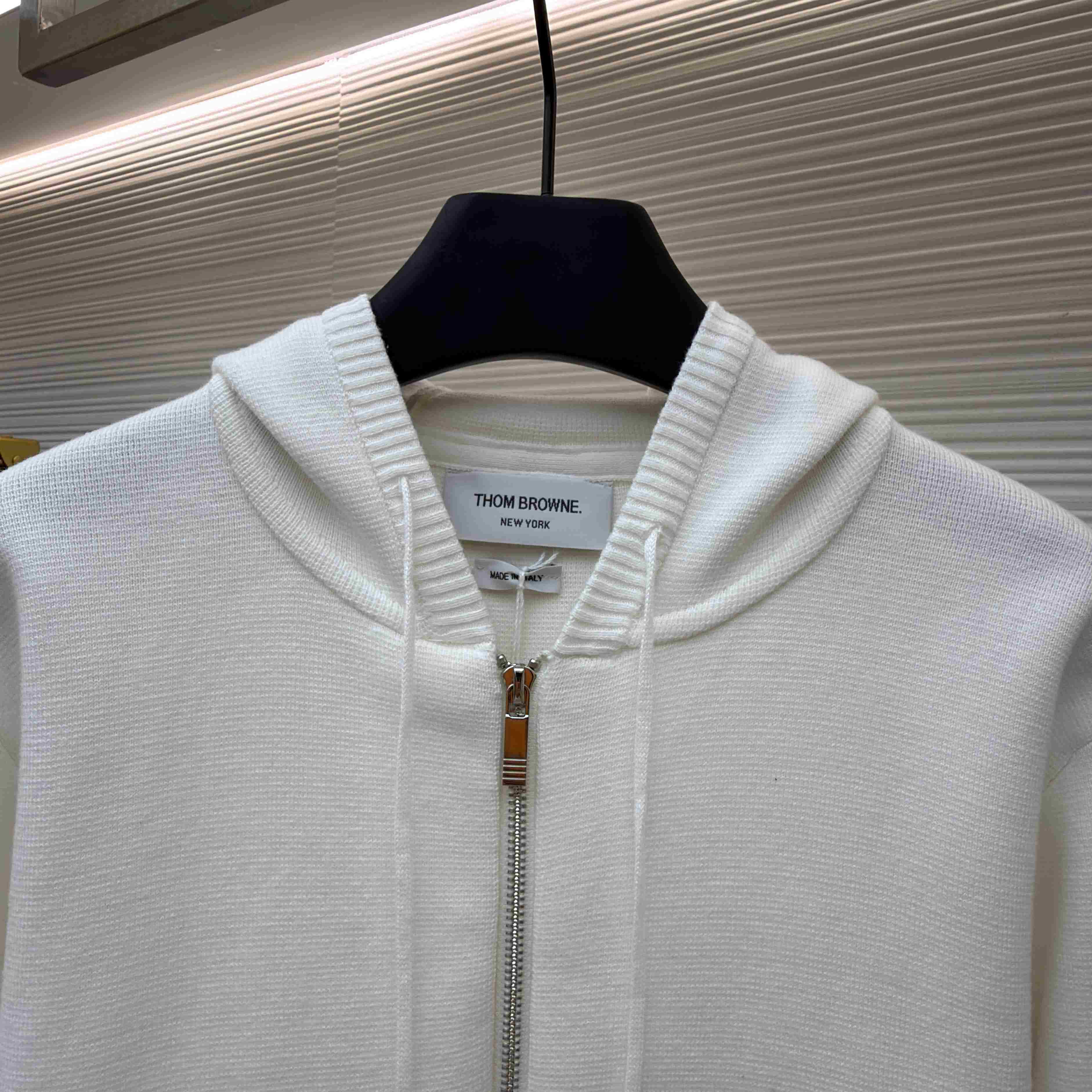 Thom Browne Cotton Ottoman 4-BAR Zip Hoodie - DesignerGu