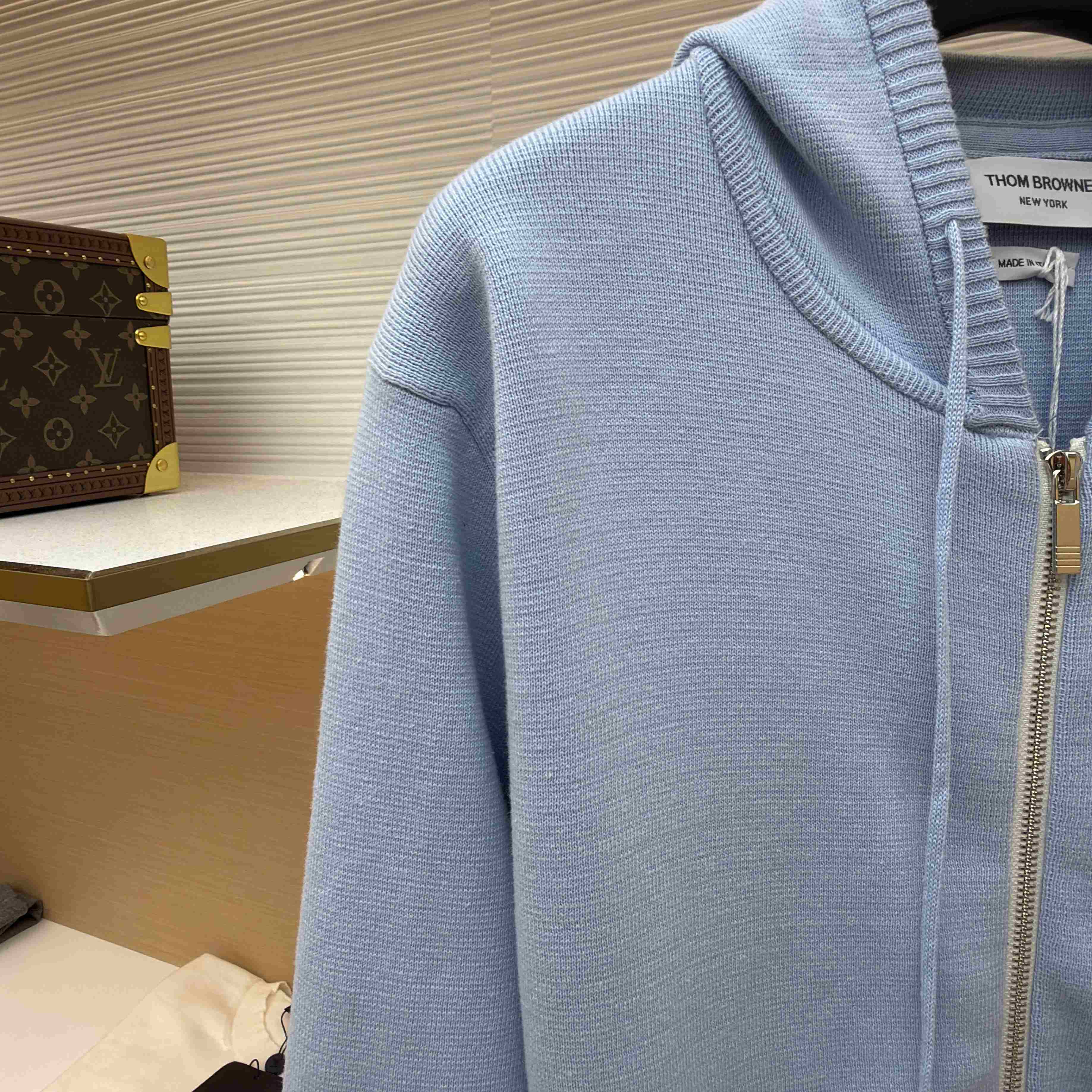 Thom Browne Cotton Ottoman 4-BAR Zip Hoodie - DesignerGu