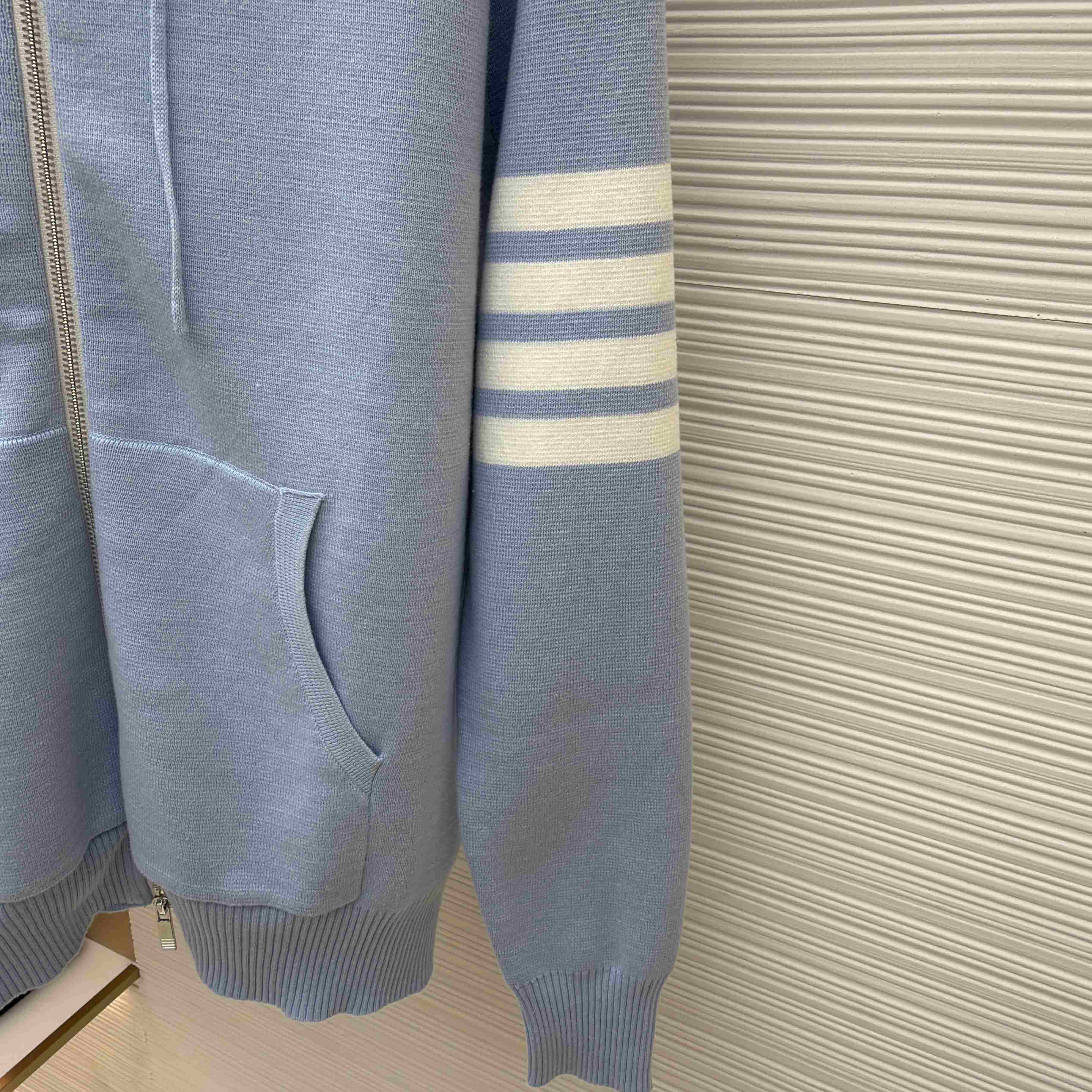 Thom Browne Cotton Ottoman 4-BAR Zip Hoodie - DesignerGu