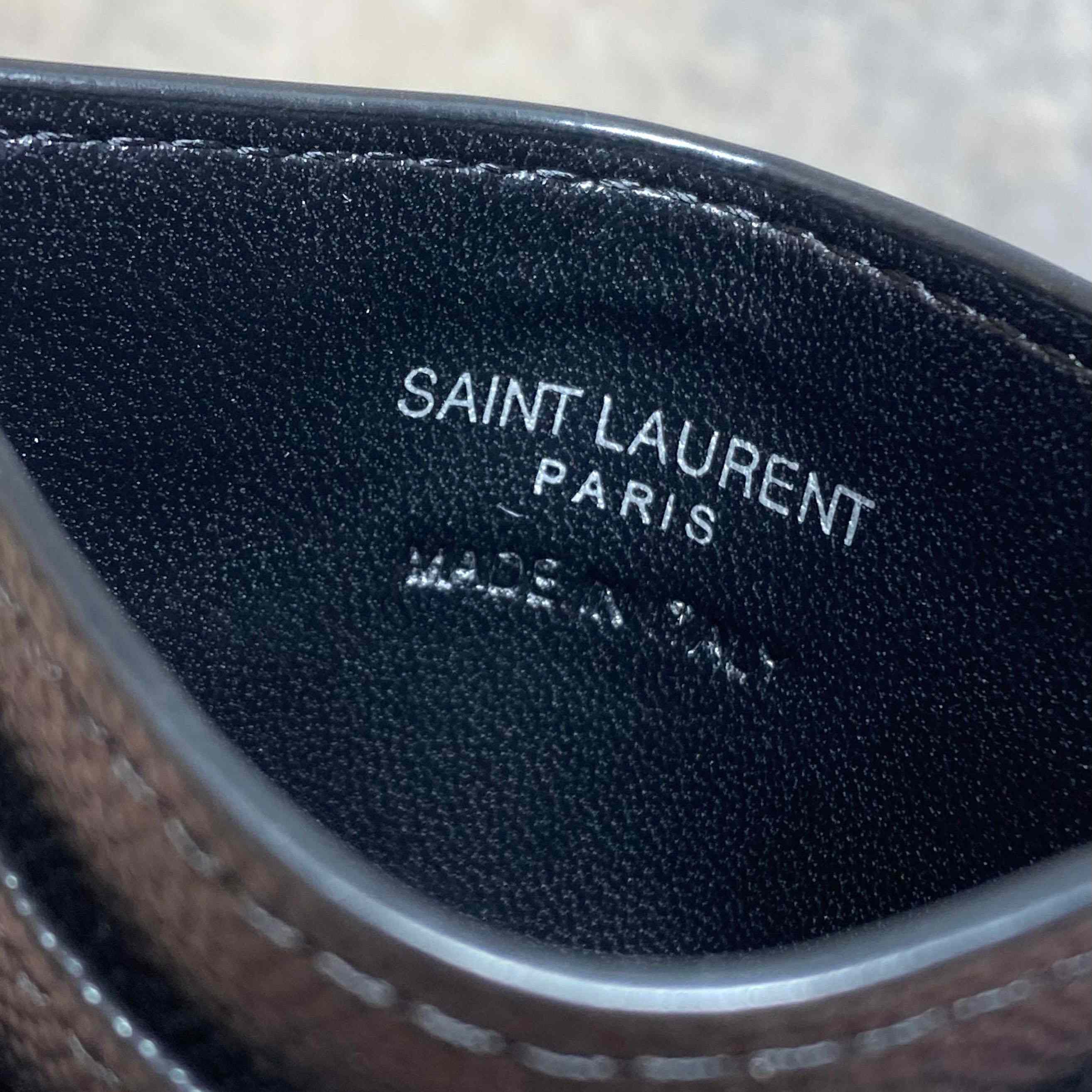 Saint Laurent Cassandre Matelasse Card Case In Grain Dde Poudre Leather - DesignerGu