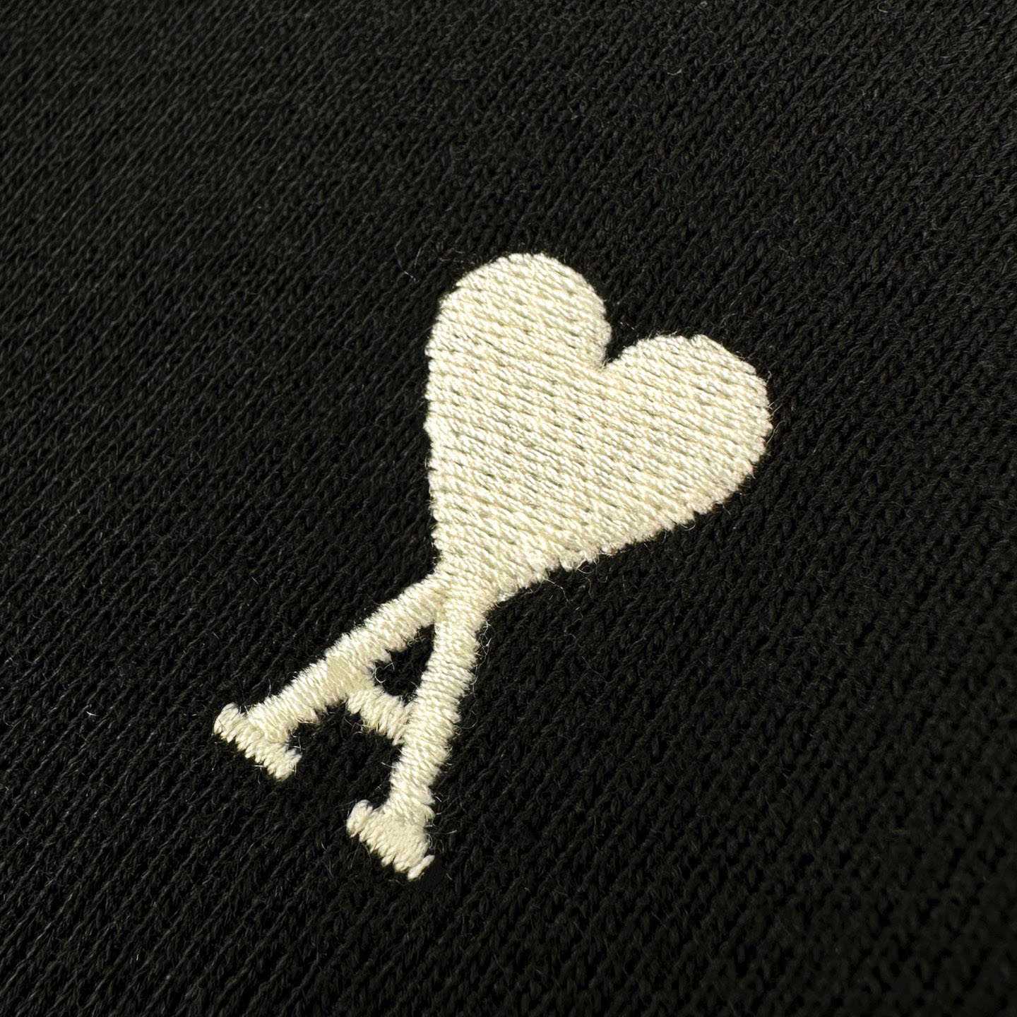 AMI Paris Black Zipped Cotton Sweatshirt With Ami De Coeur - DesignerGu