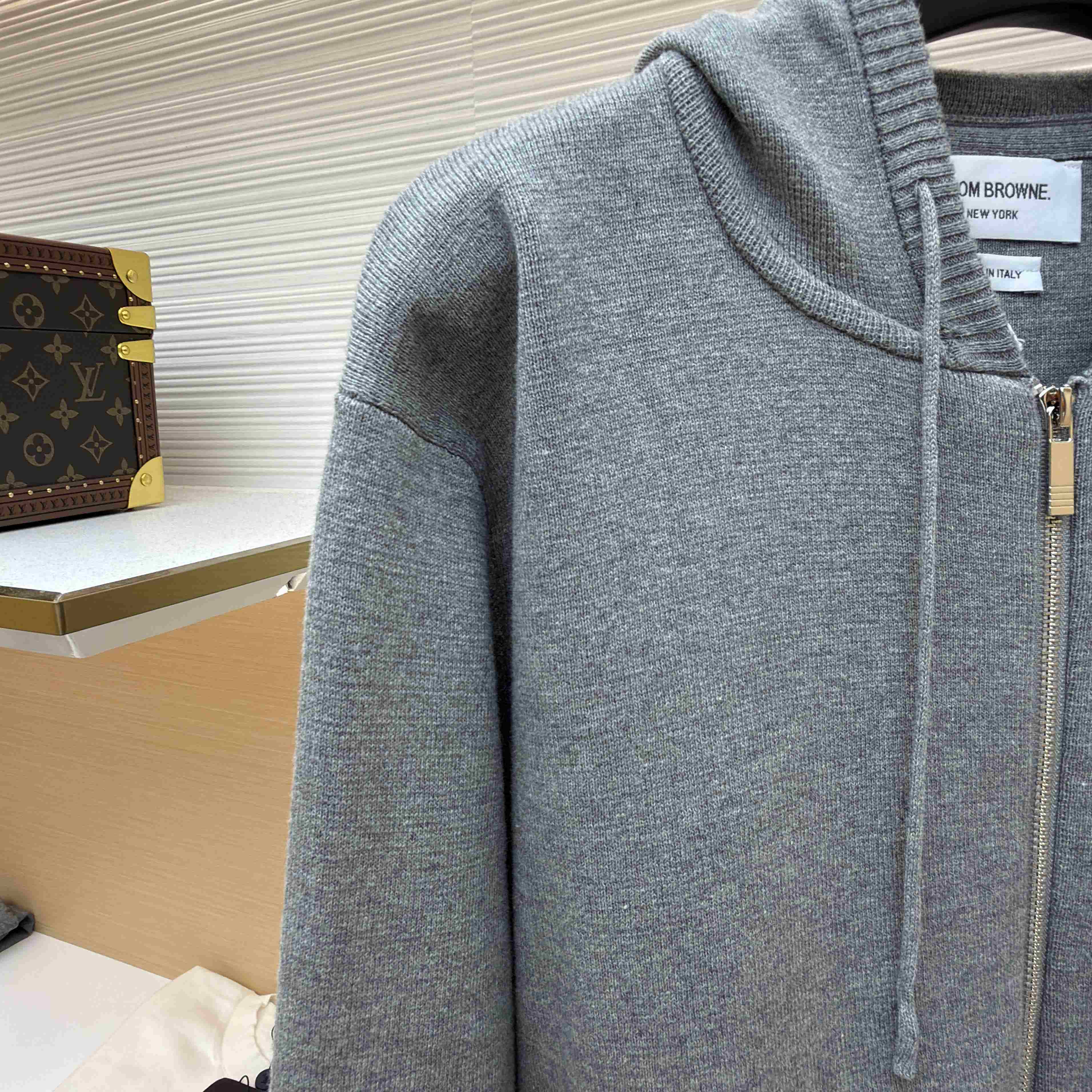 Thom Browne Cotton Ottoman 4-BAR Zip Hoodie - DesignerGu