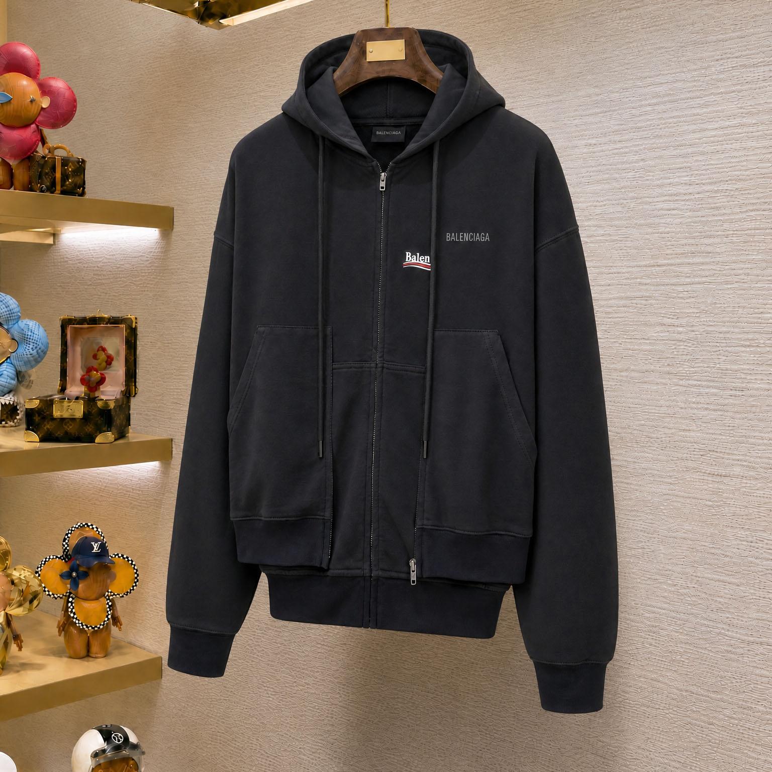 Balenciaga Layered Zip-Up Hoodie - DesignerGu