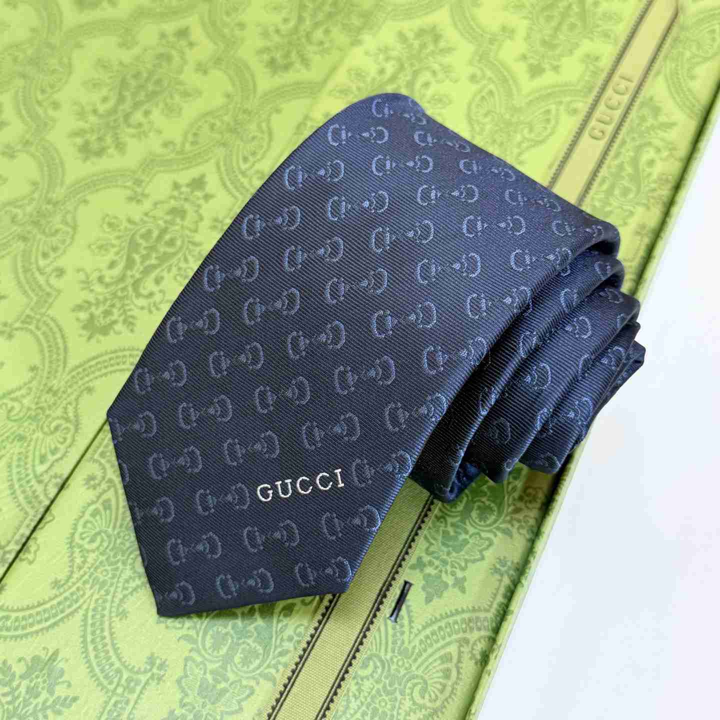 Gucci Horsebit Silk Jacquard Tie - DesignerGu
