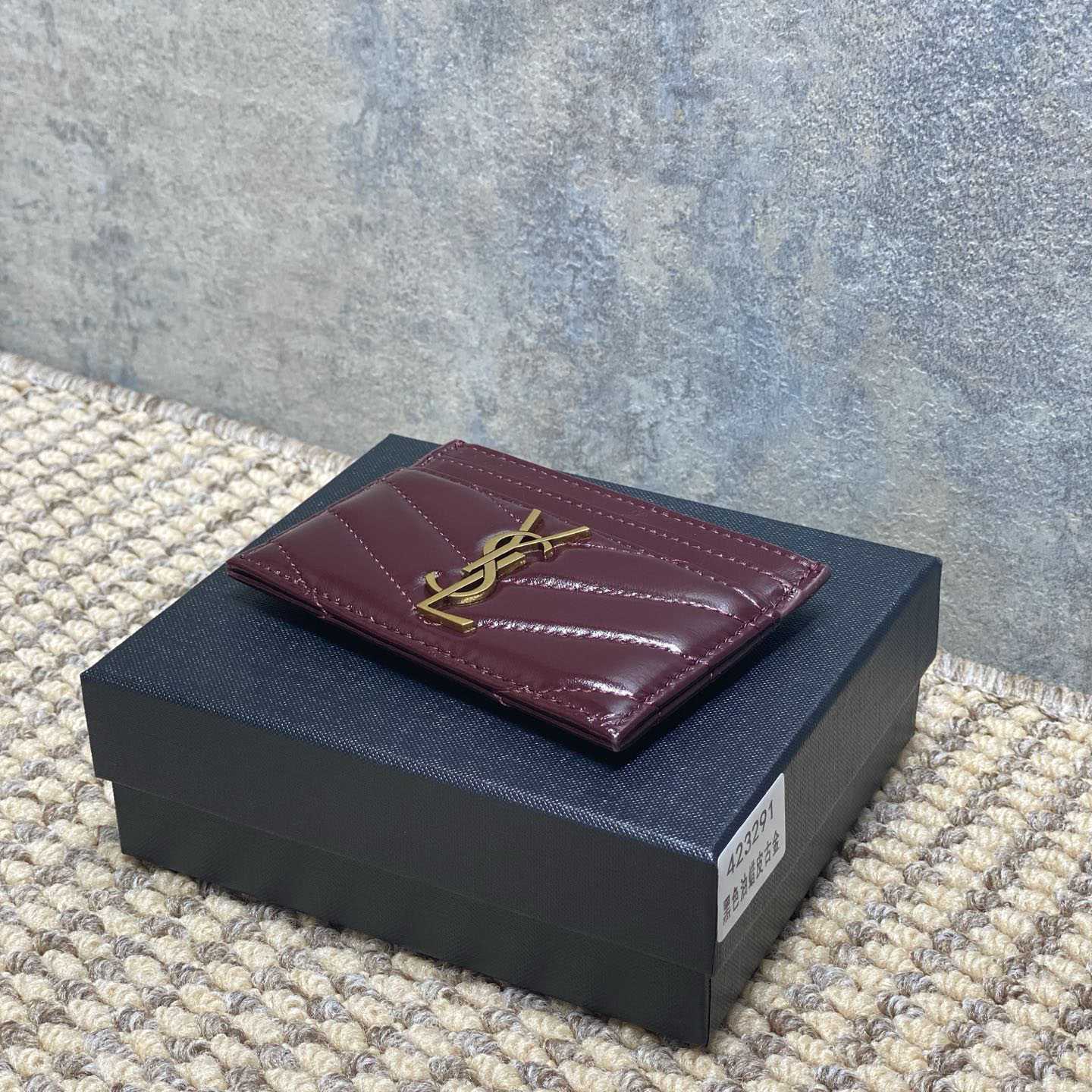Saint Laurent Lambskin Cassandre Card Holder - DesignerGu