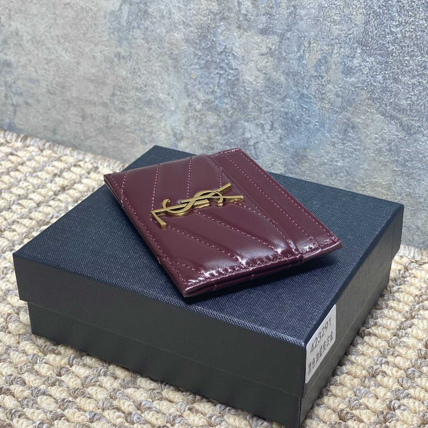 Saint Laurent Lambskin Cassandre Card Holder - DesignerGu