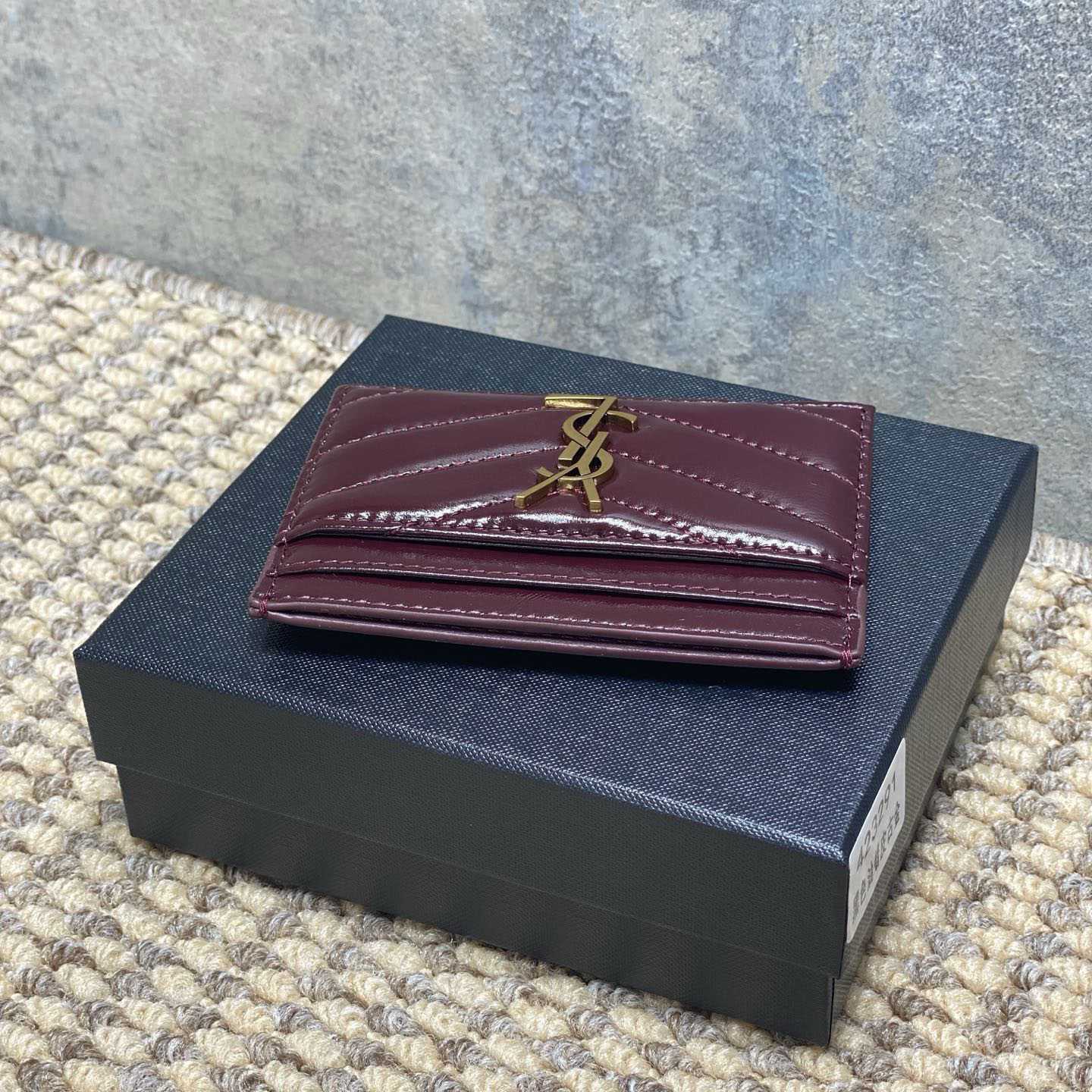 Saint Laurent Lambskin Cassandre Card Holder - DesignerGu