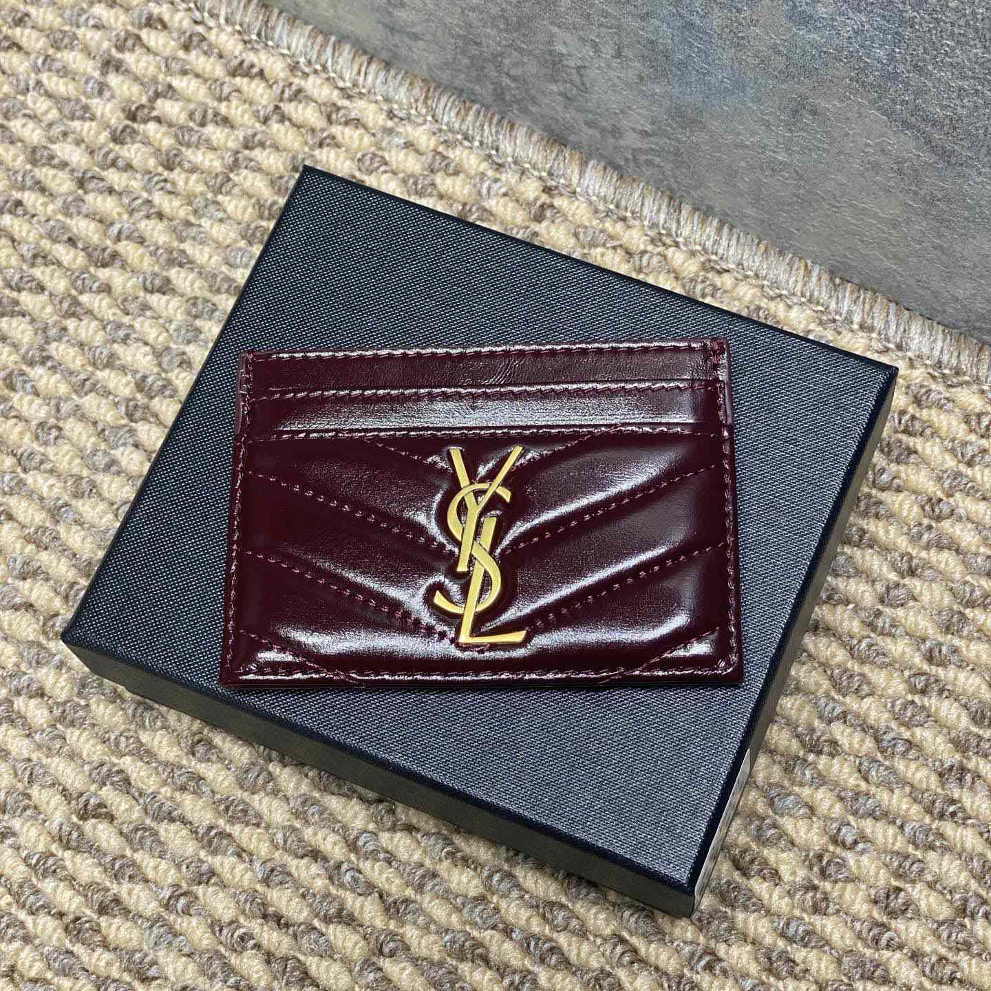 Saint Laurent Lambskin Cassandre Card Holder - DesignerGu