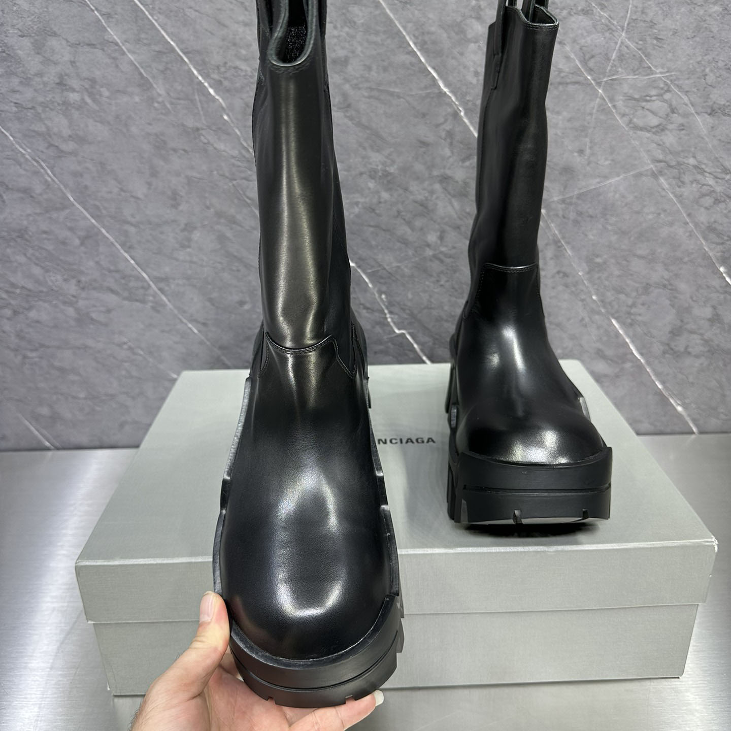 Balenciaga Bulldozer Leather Boots - DesignerGu