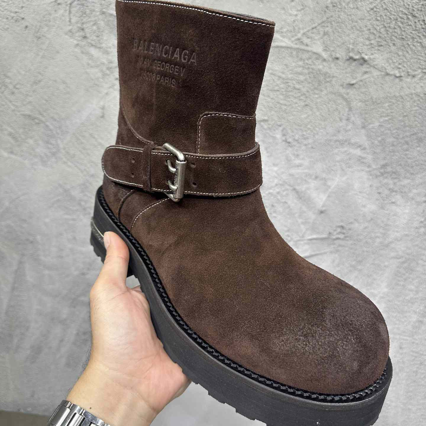Balenciaga Venom Mini Bootie In Light Espresso - DesignerGu
