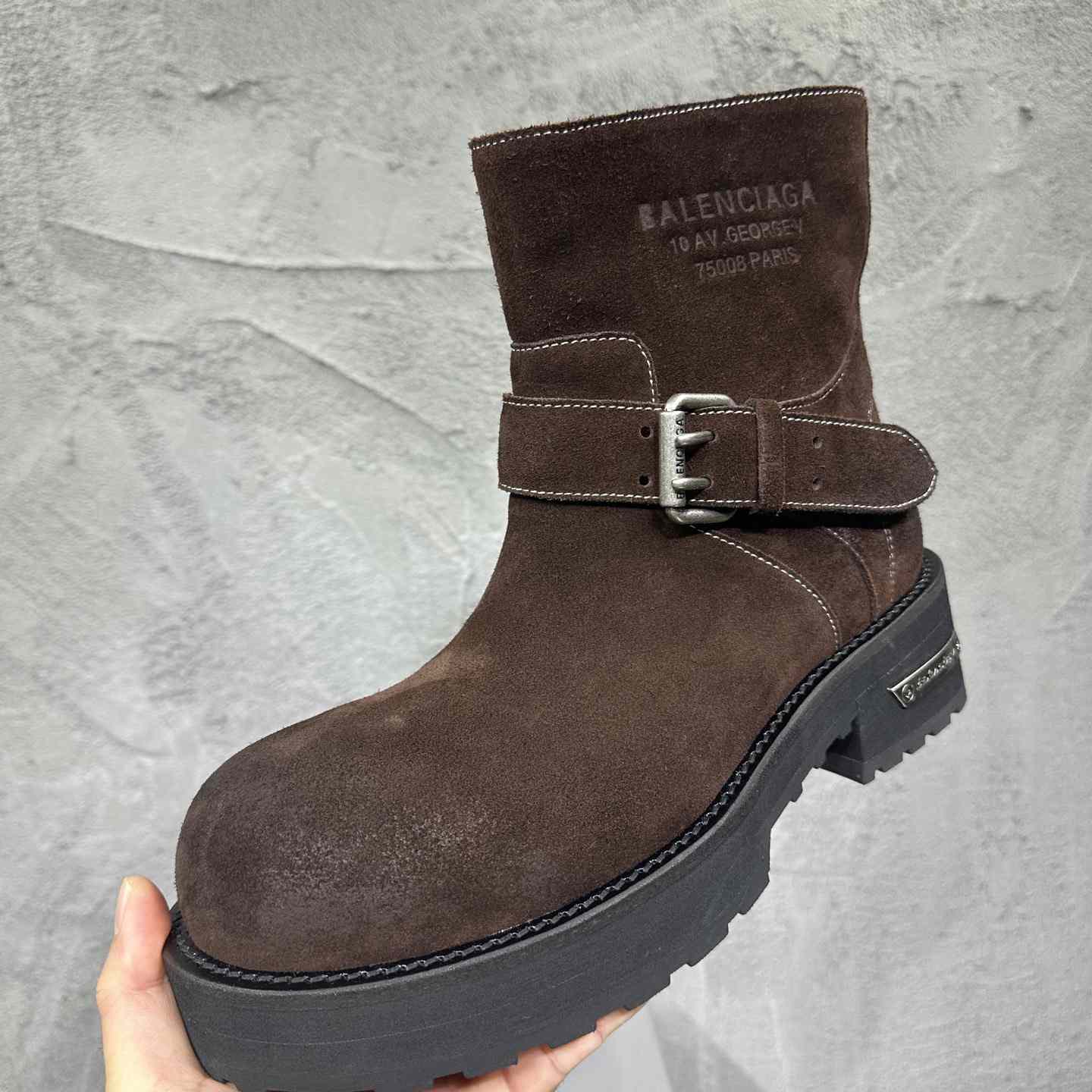 Balenciaga Venom Mini Bootie In Light Espresso - DesignerGu