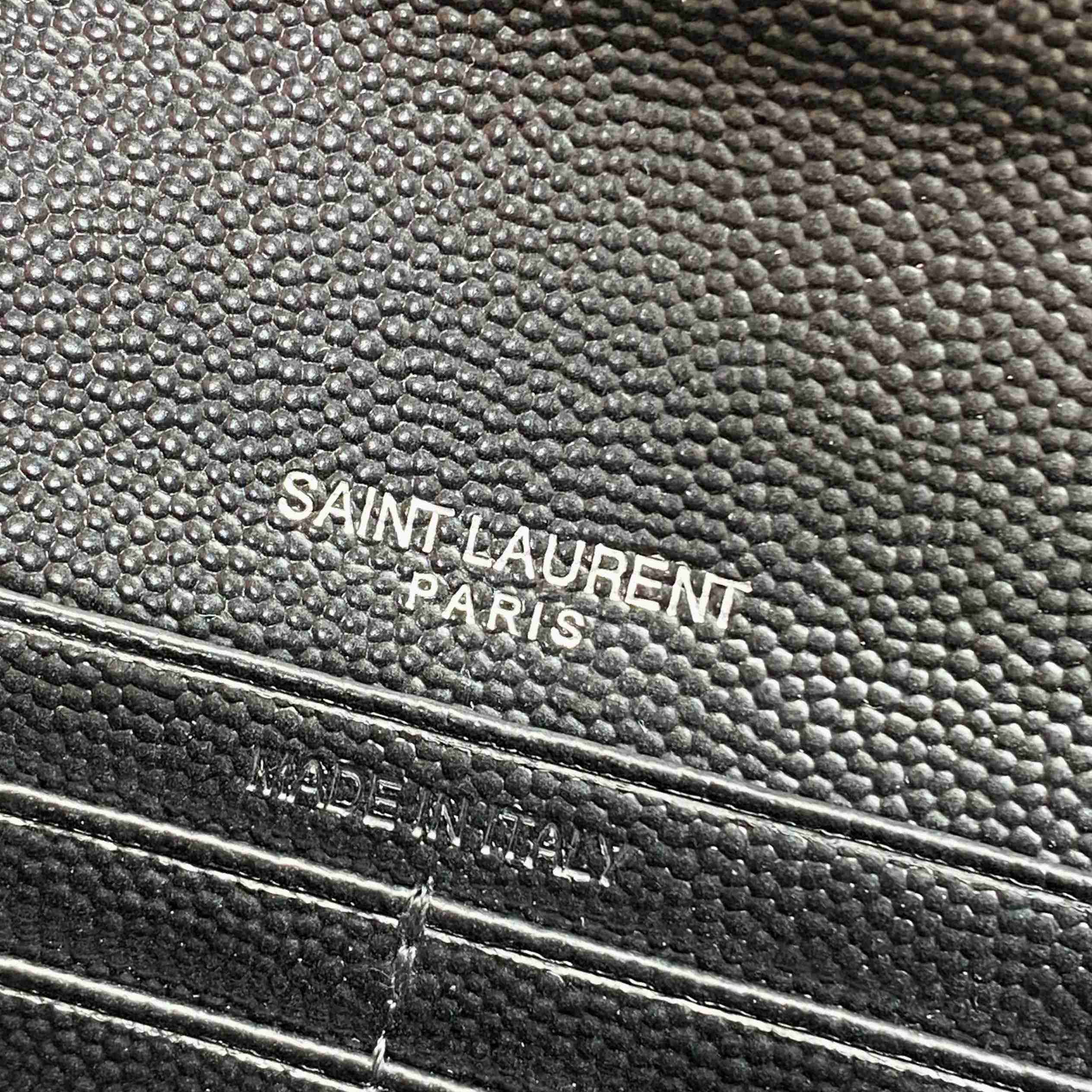 Saint Laurent Cassandre YSL Monogram Large Flap Wallet In Grained Leather - DesignerGu