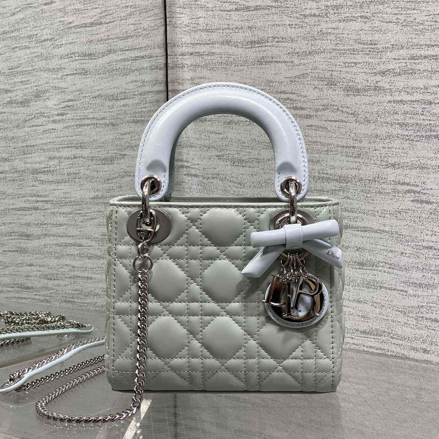 Dior Mini Lady Dior Bag With Chain - DesignerGu
