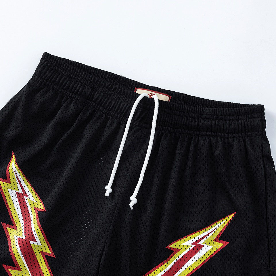 Eric Emanuel EE Basic Lightning Bolt Short 'Black/Yellow/Red' - DesignerGu