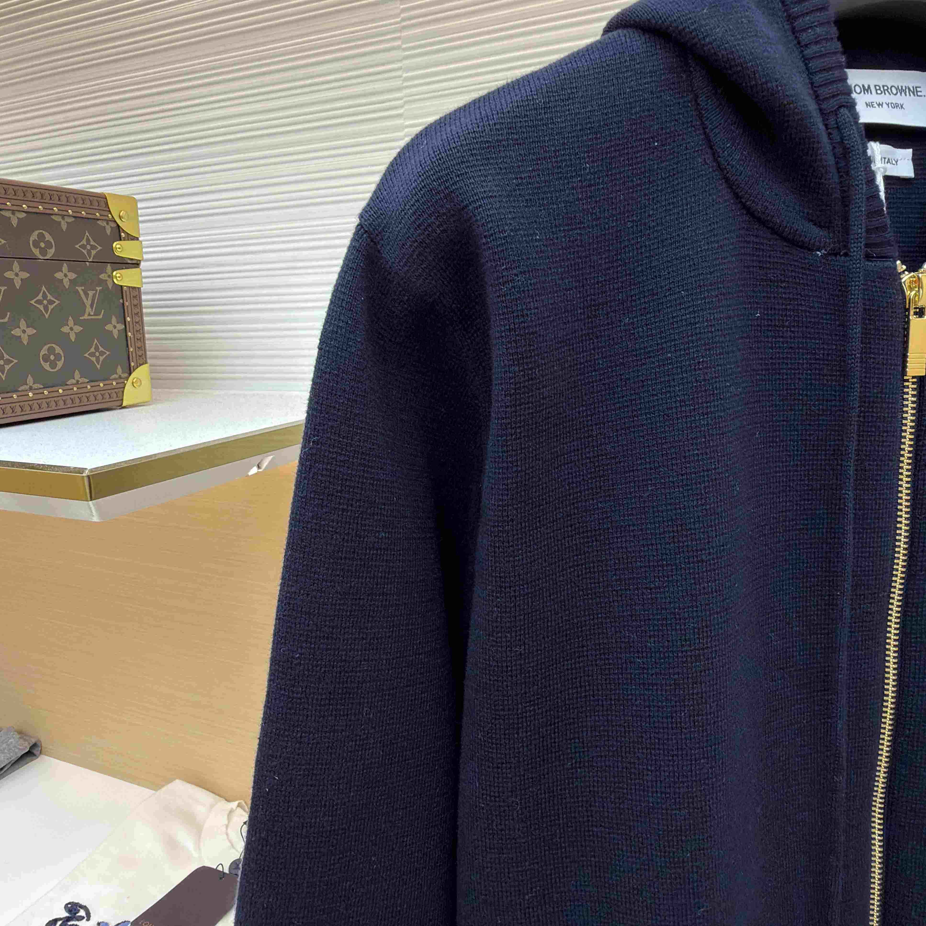 Thom Browne Cotton Ottoman 4-BAR Zip Hoodie - DesignerGu