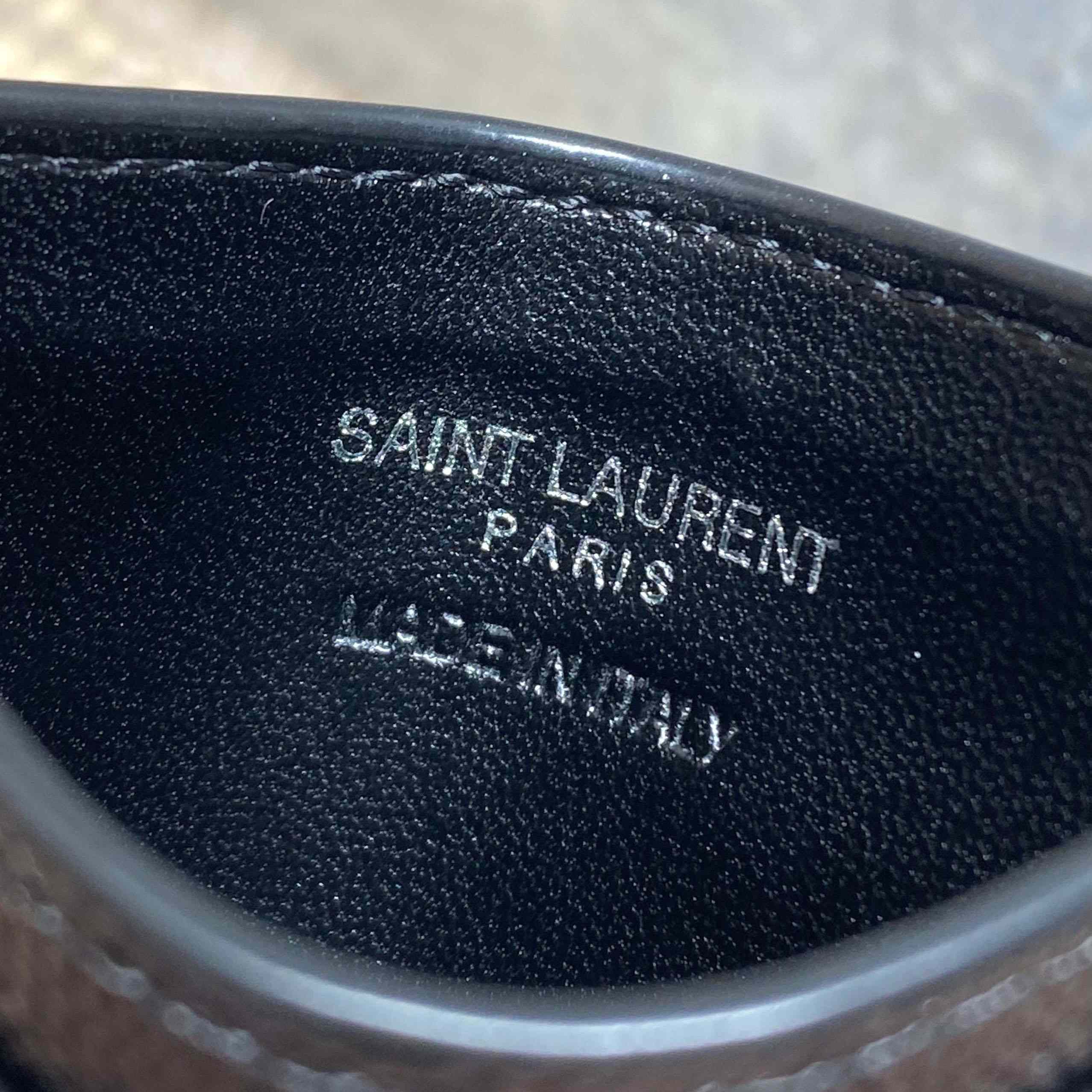 Saint Laurent Cassandre Matelasse Card Case In Grain Dde Poudre Leather - DesignerGu