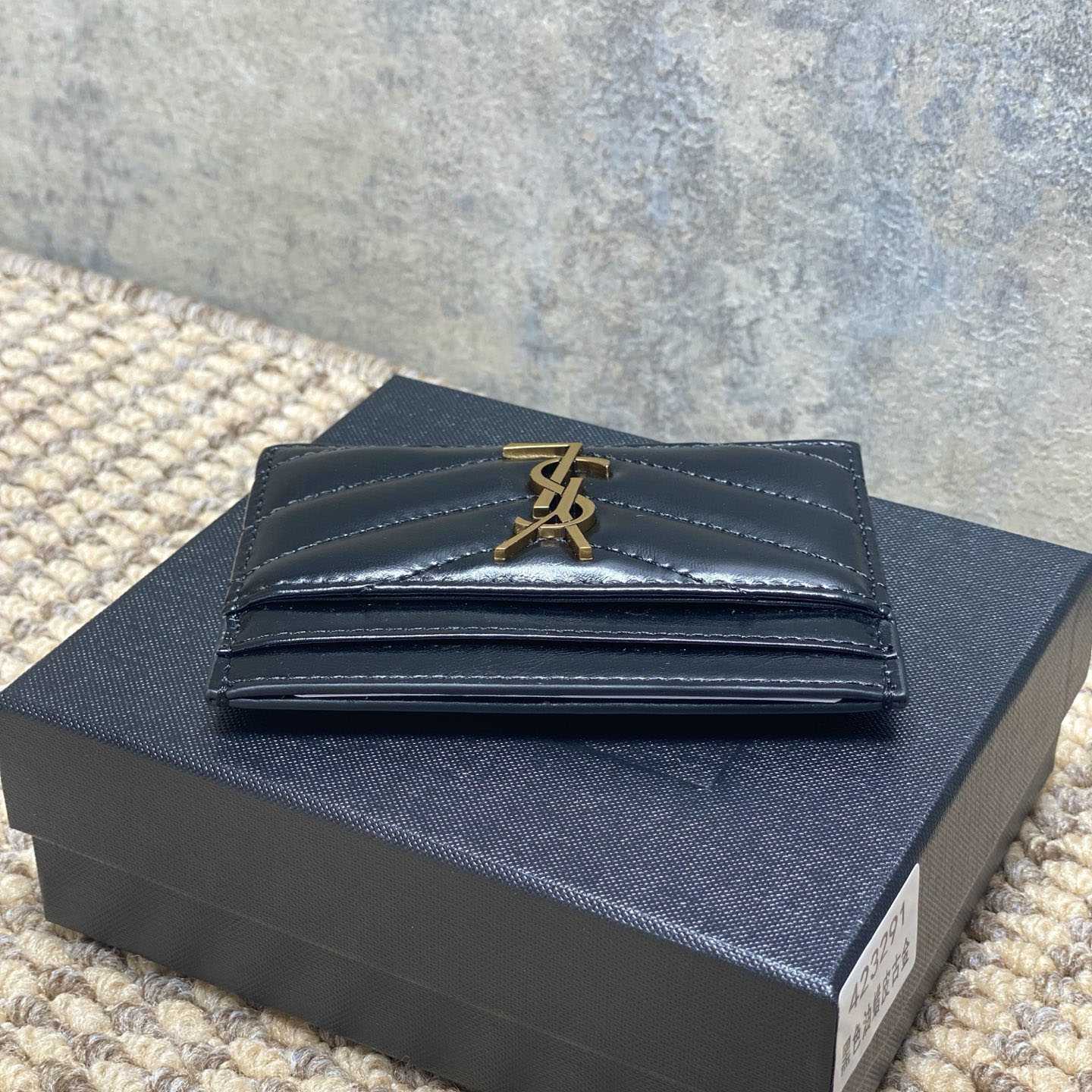 Saint Laurent Lambskin Cassandre Card Holder - DesignerGu