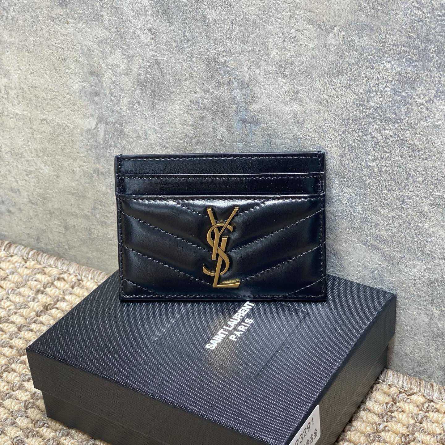 Saint Laurent Lambskin Cassandre Card Holder - DesignerGu