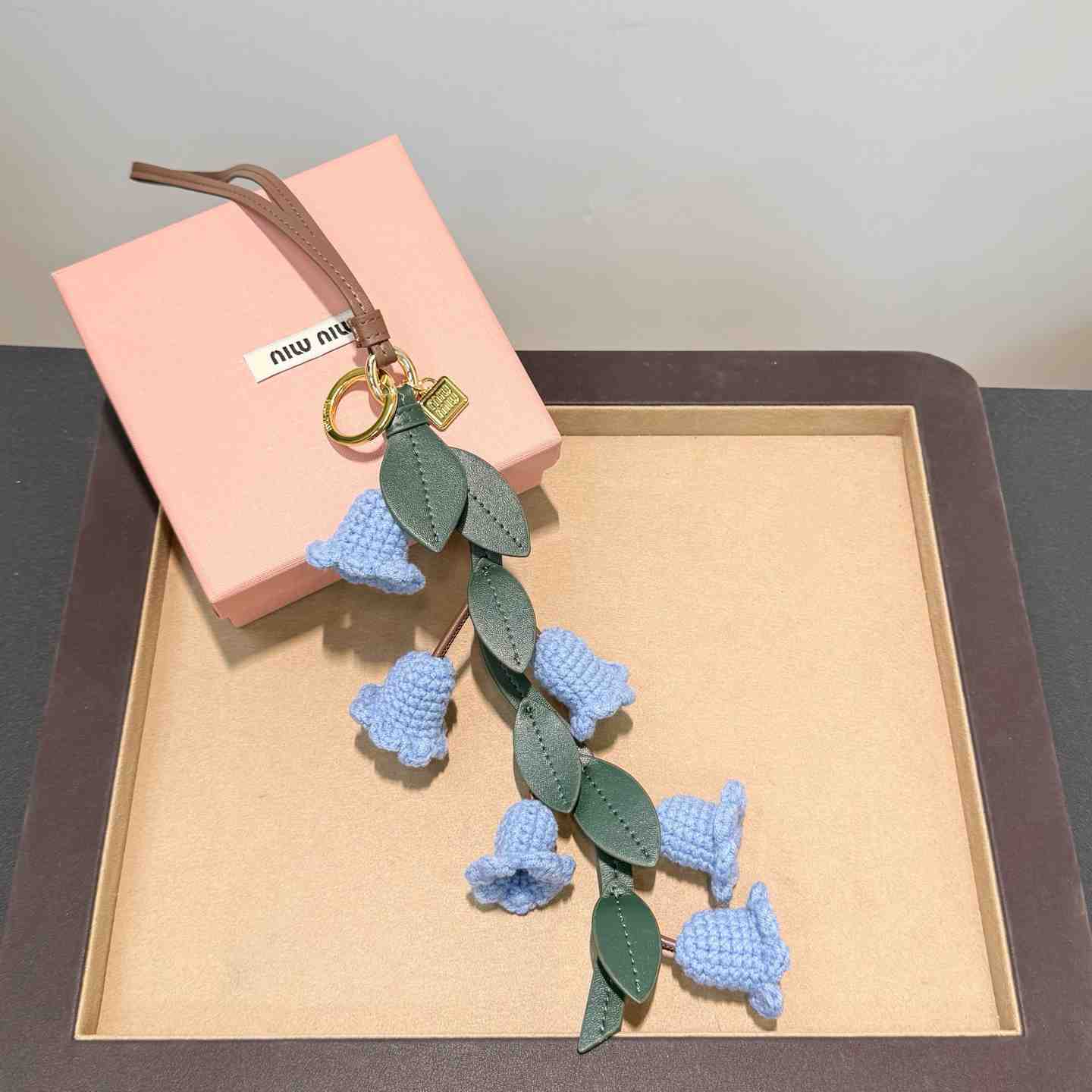 Miu Miu Trick Leather Keyring - DesignerGu