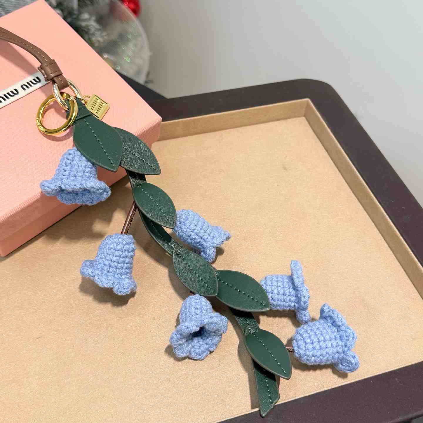 Miu Miu Trick Leather Keyring - DesignerGu