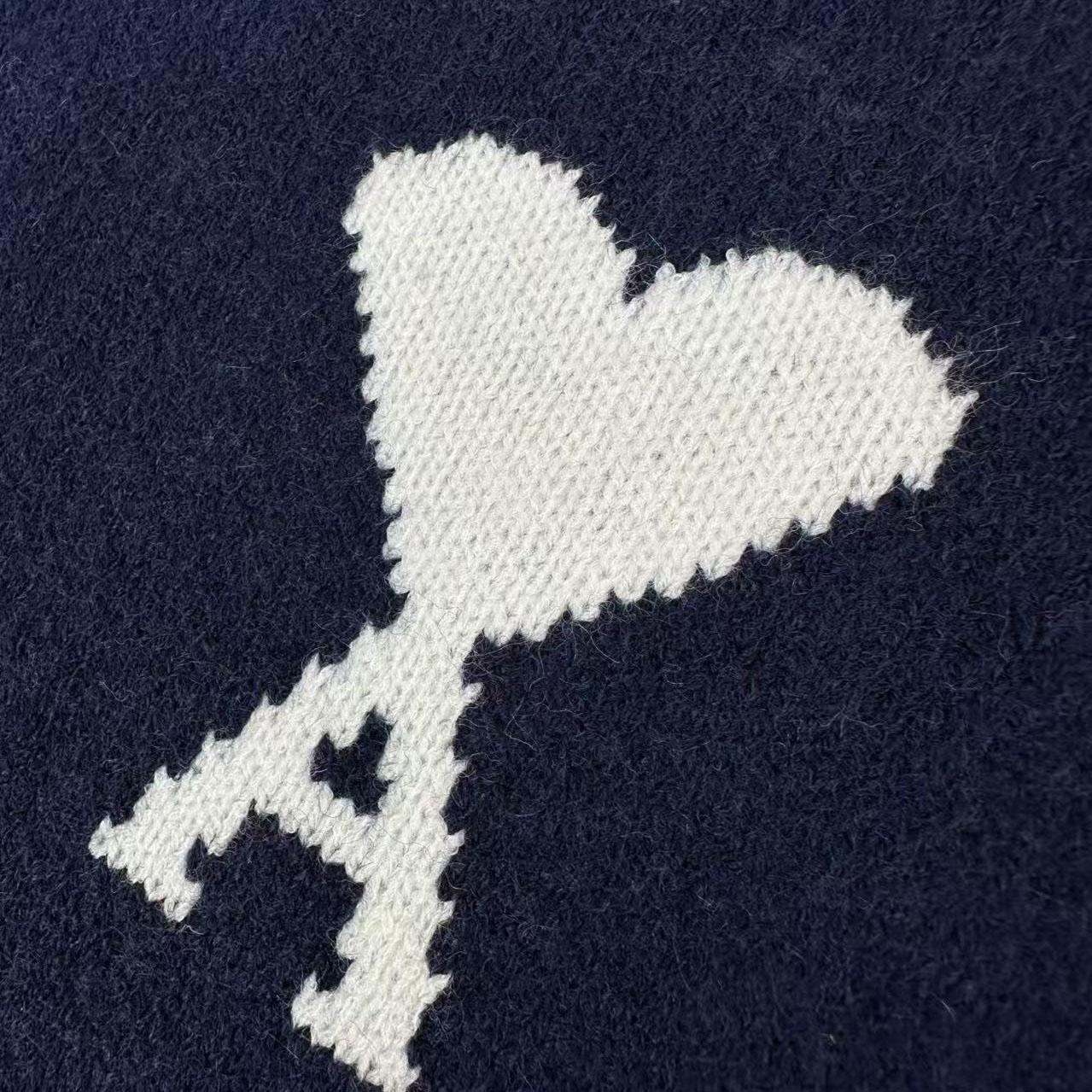 AMI Paris Ami De Coeur Wool Polo Shirt - DesignerGu