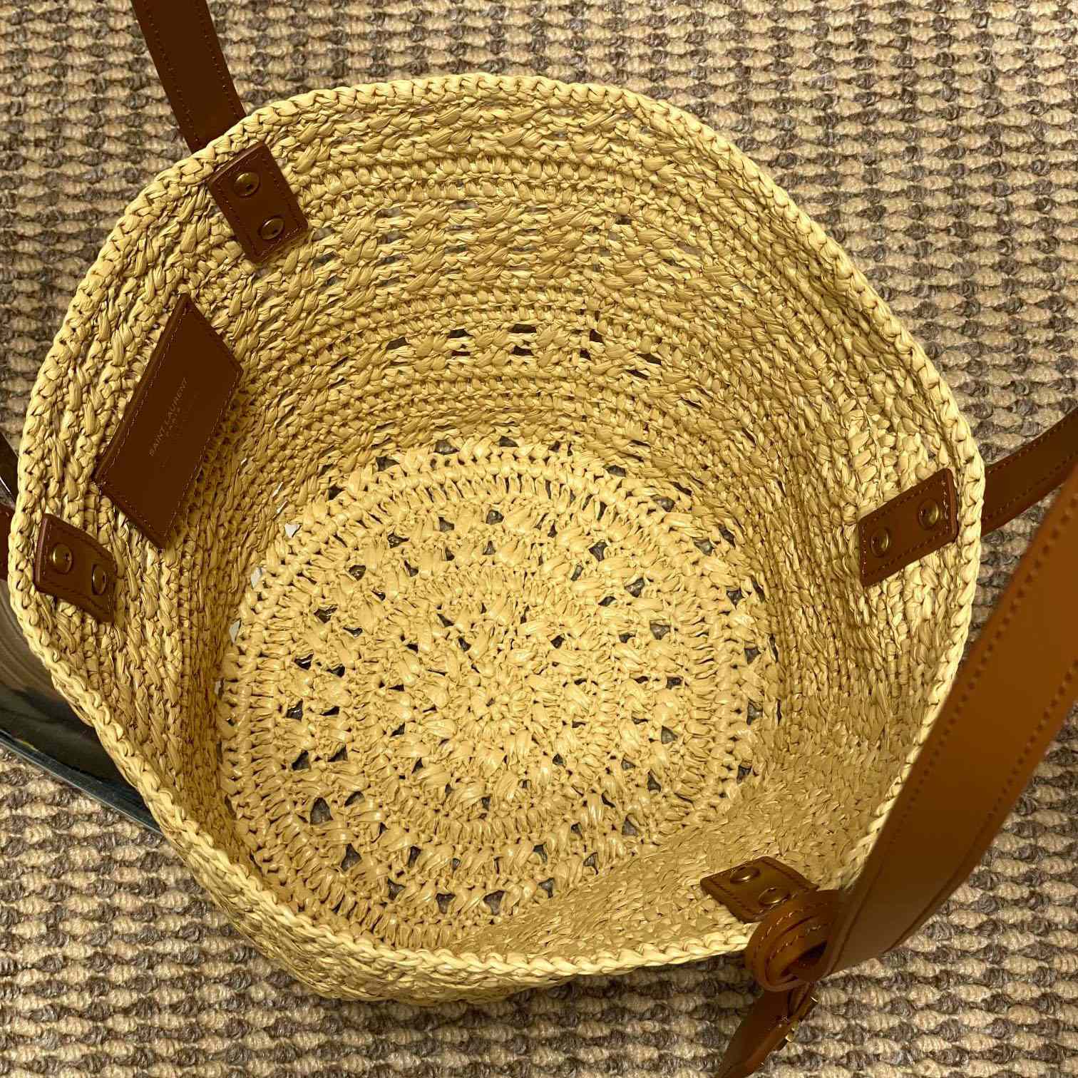 Saint Laurent Paner Small Bag In Raffia - DesignerGu