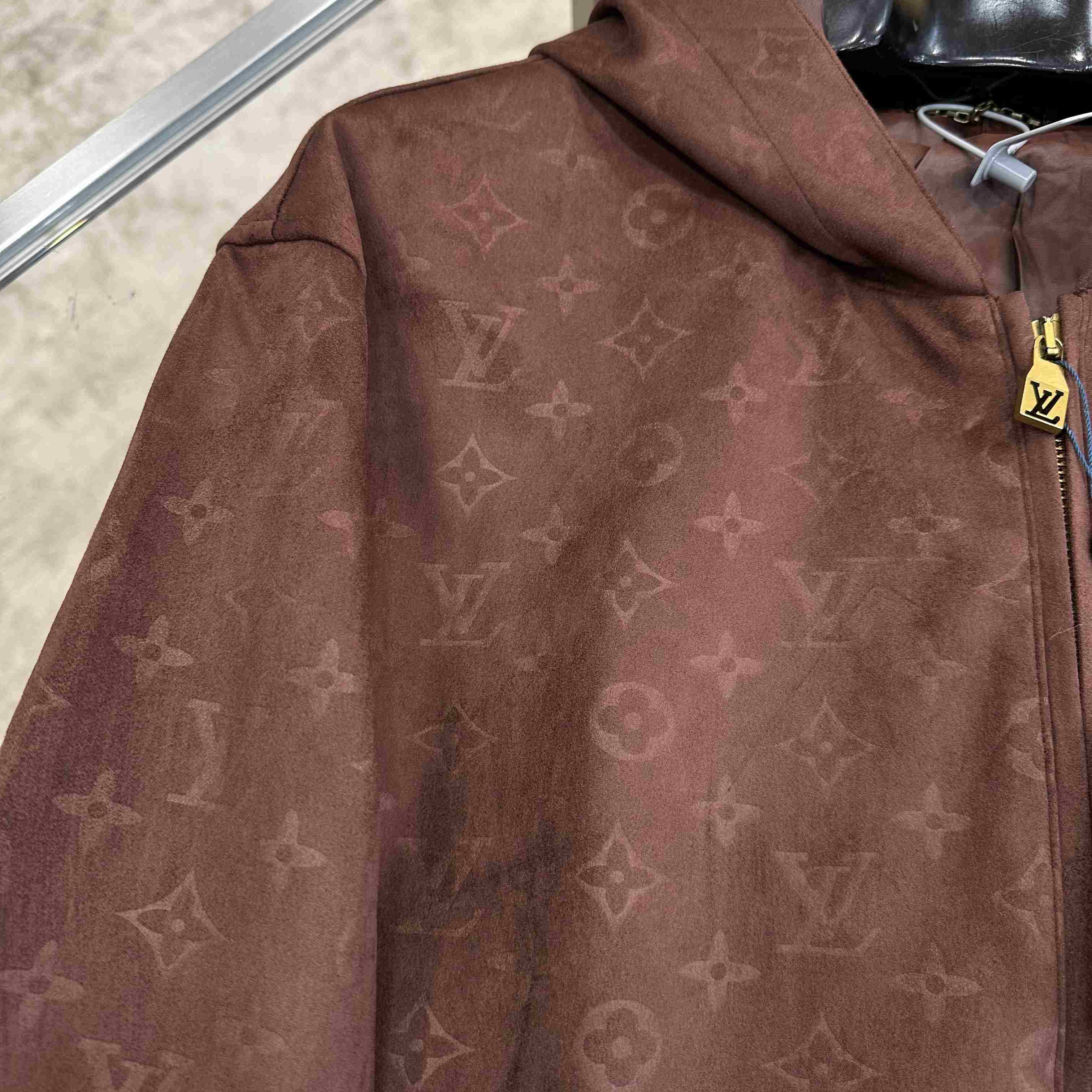 Louis Vuitton Monogram Embossed Suede Hoodie 1AJVJI - DesignerGu