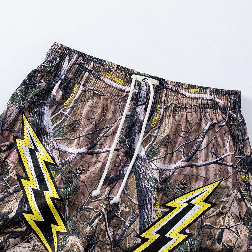 Eric Emanuel EE Basic Tree-Camo Lightning-Bolt Print Shorts - DesignerGu