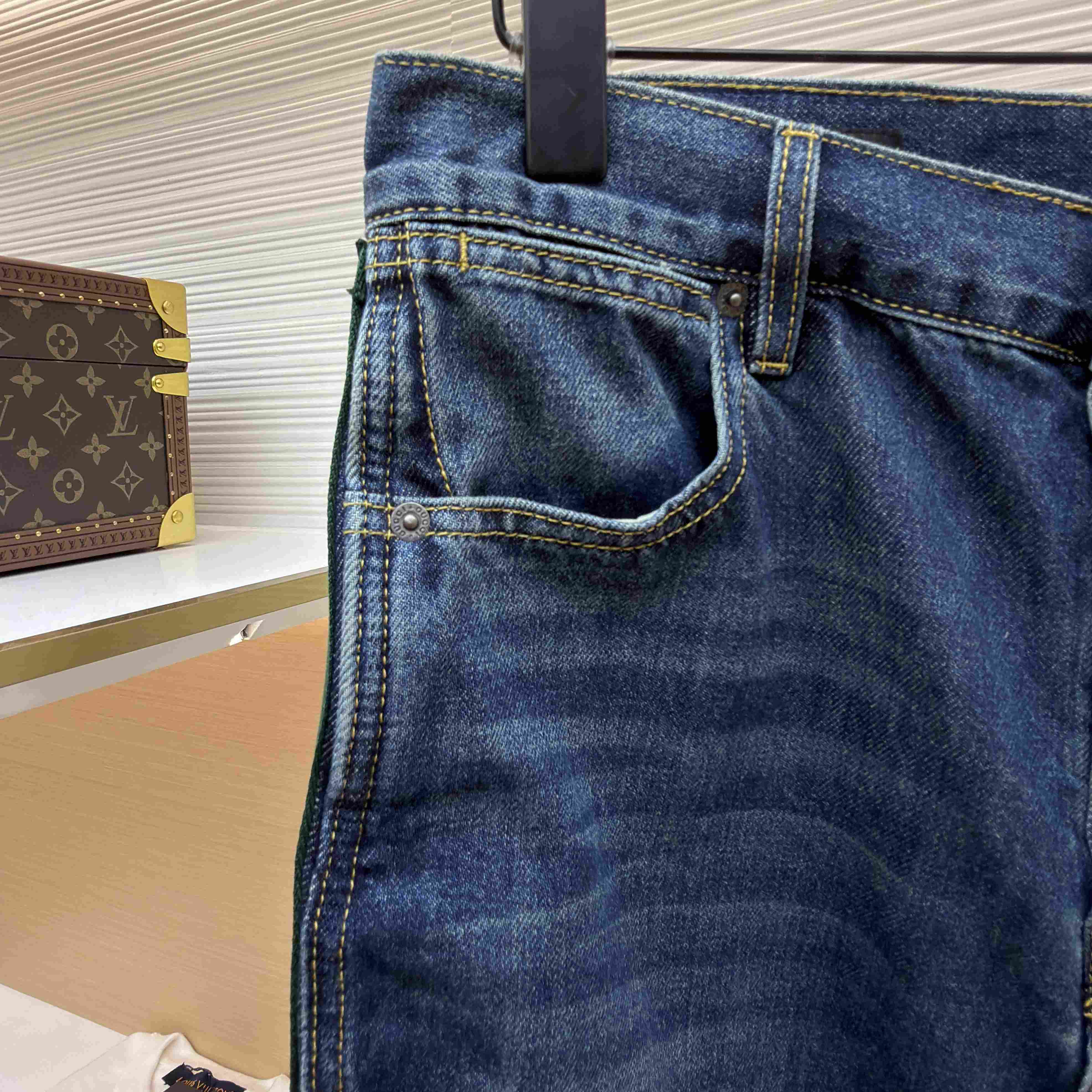 Gucci Cotton Denim Pants With Web Insert - DesignerGu