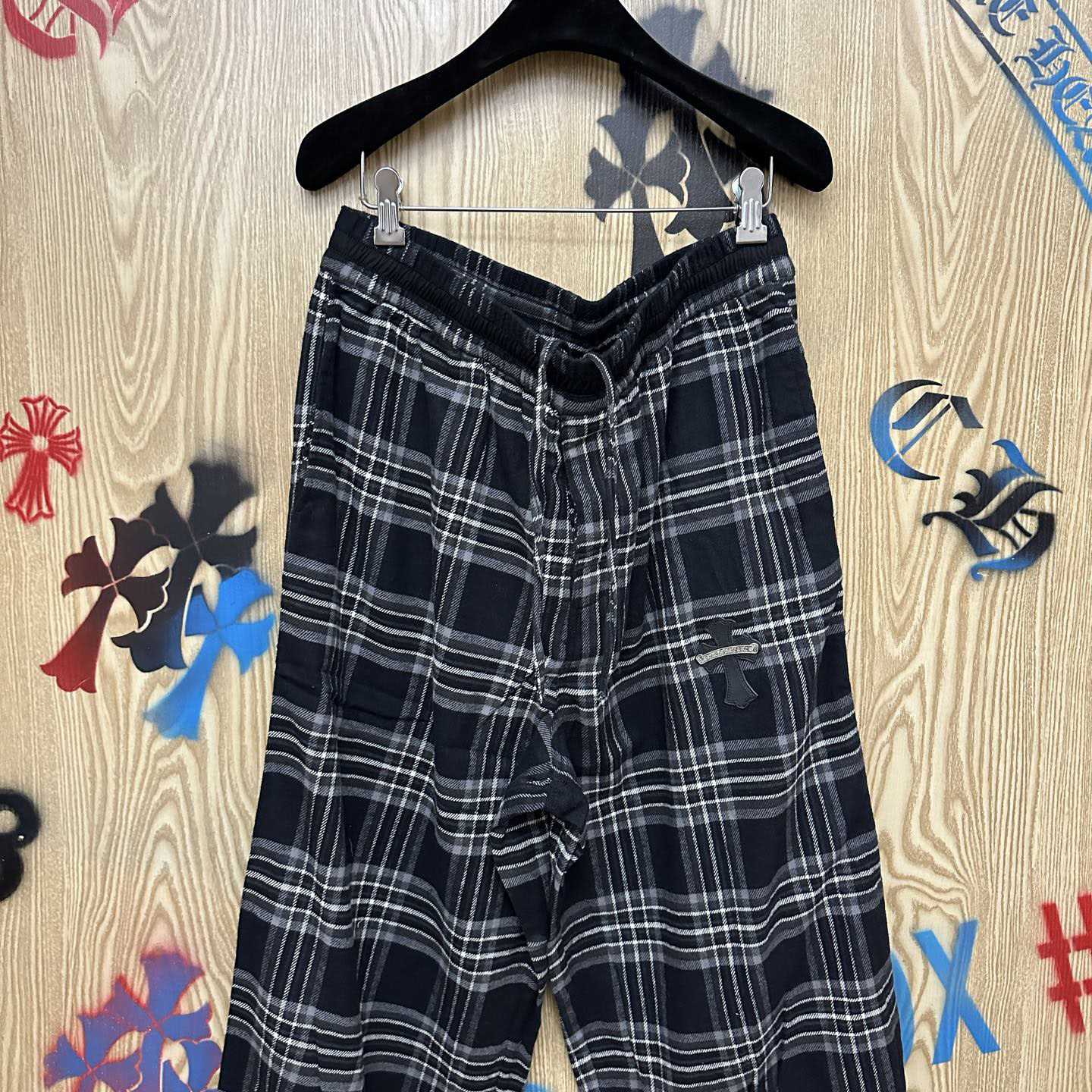 Chrome Hearts  After School Cross Patch Flannel Pants - DesignerGu