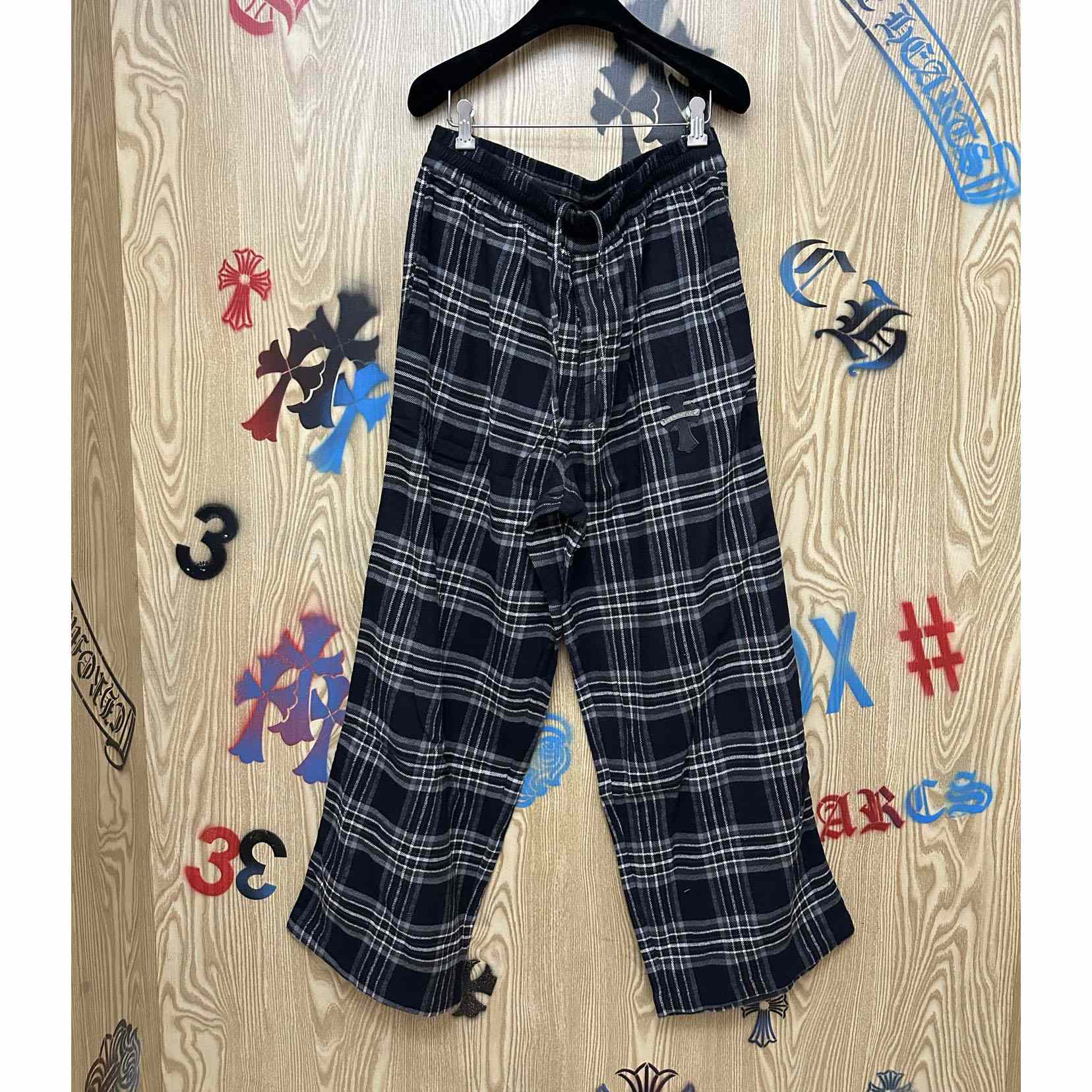 Chrome Hearts  After School Cross Patch Flannel Pants - DesignerGu