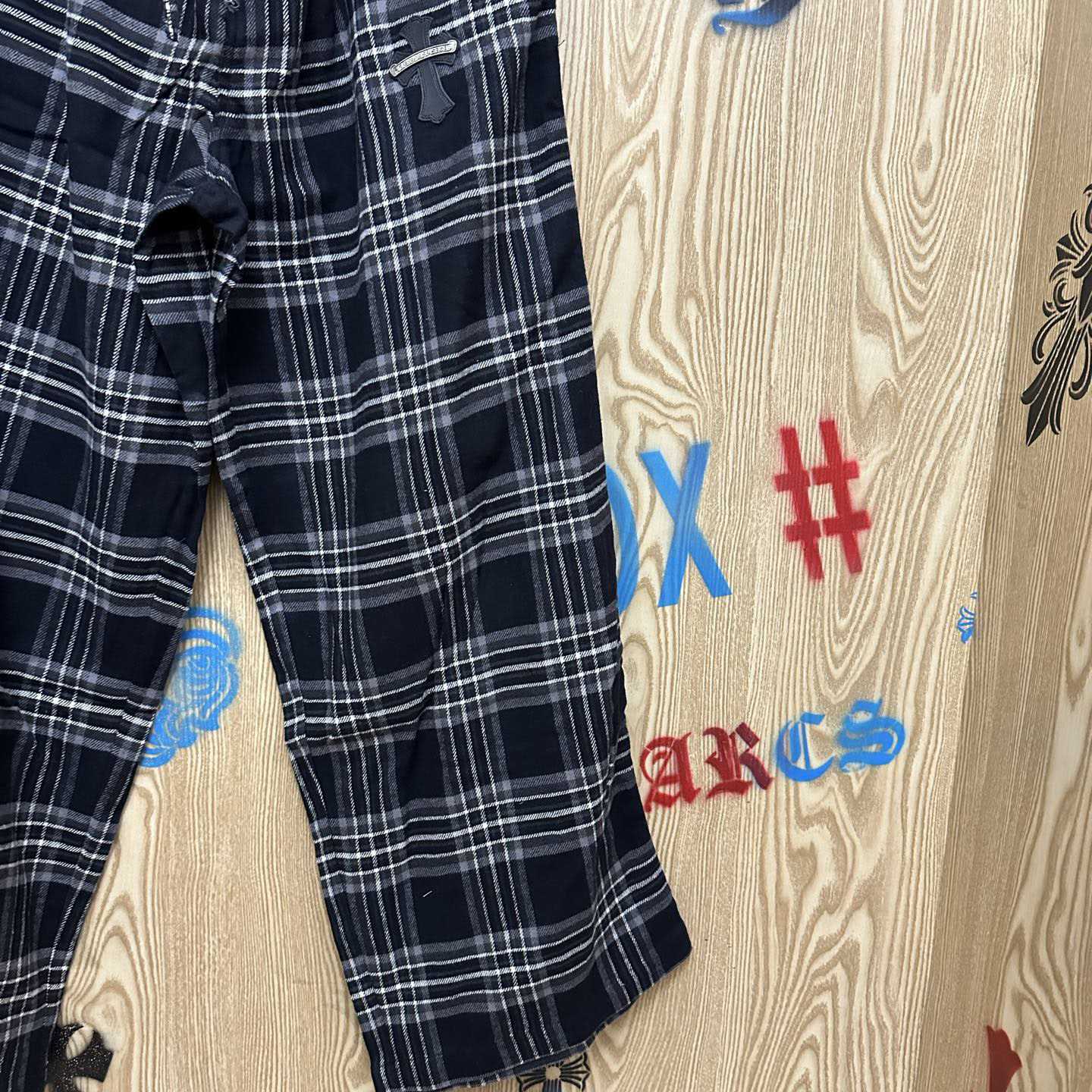 Chrome Hearts  After School Cross Patch Flannel Pants - DesignerGu