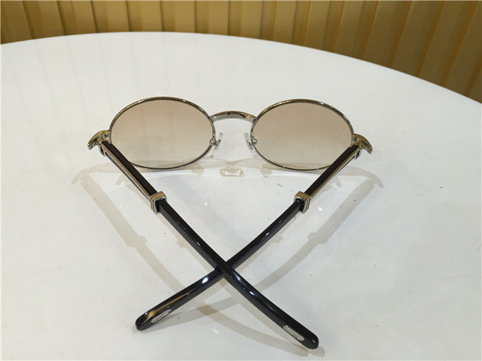 Cartier 7550178 55-22 Black Curve Cattle Horn Sunglasses In Silver Brown - 