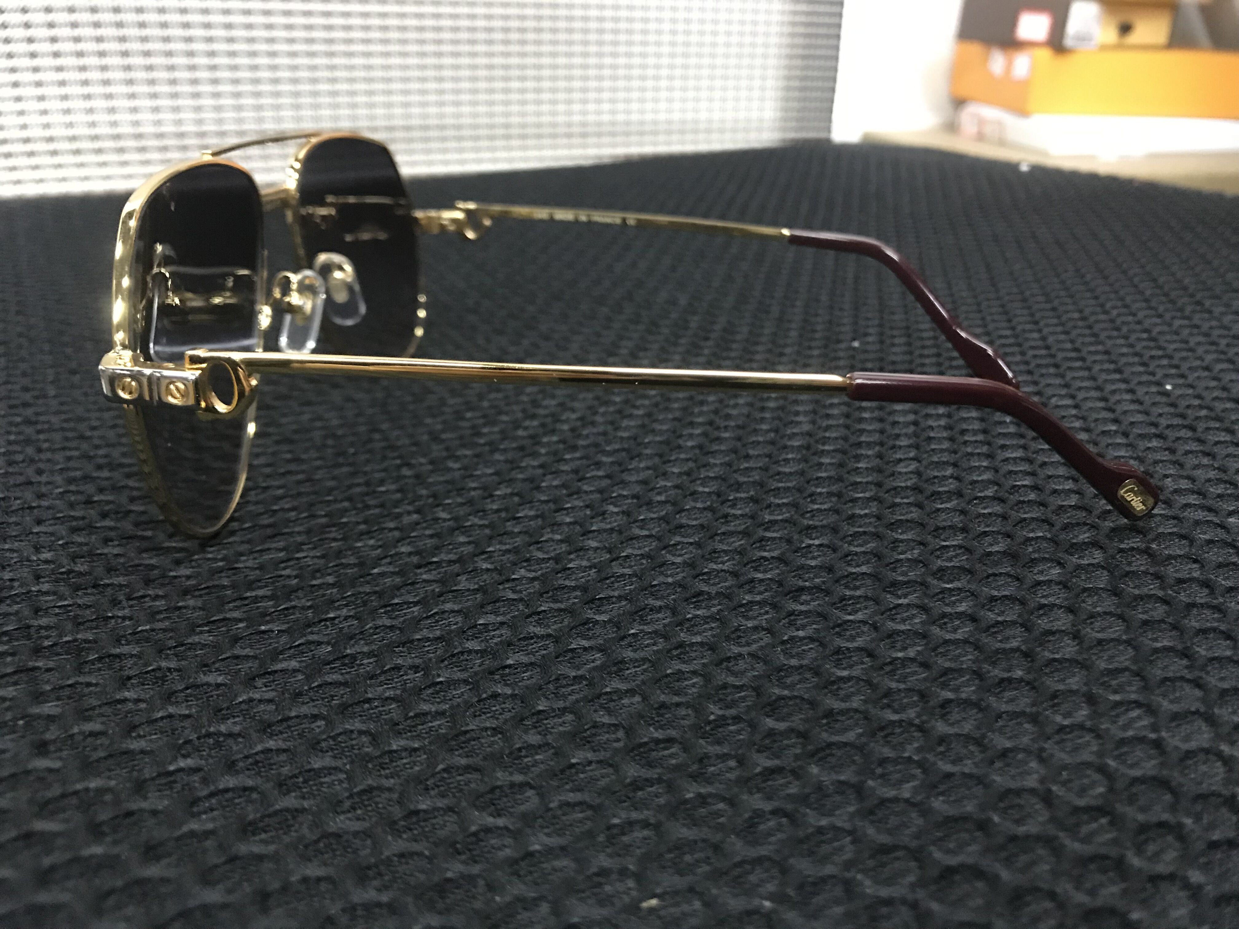 Cartier 1324912 Sunglasses In Gold Grey Gradient - 