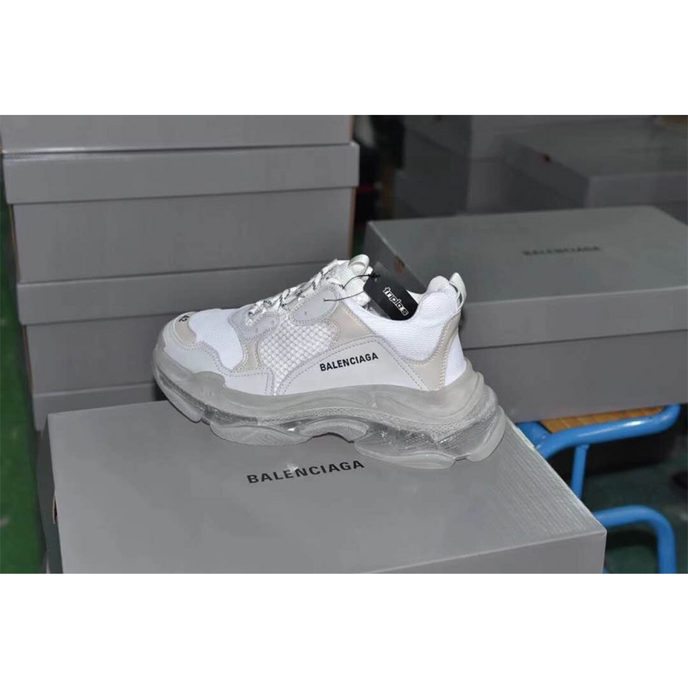 Balenciaga Clear Sole Triple S Low-Top Trainers White - 