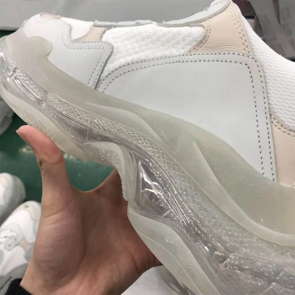 Balenciaga Clear Sole Triple S Low-Top Trainers White - 