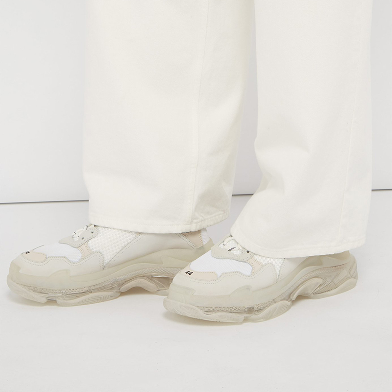Balenciaga Clear Sole Triple S Low-Top Trainers White - 