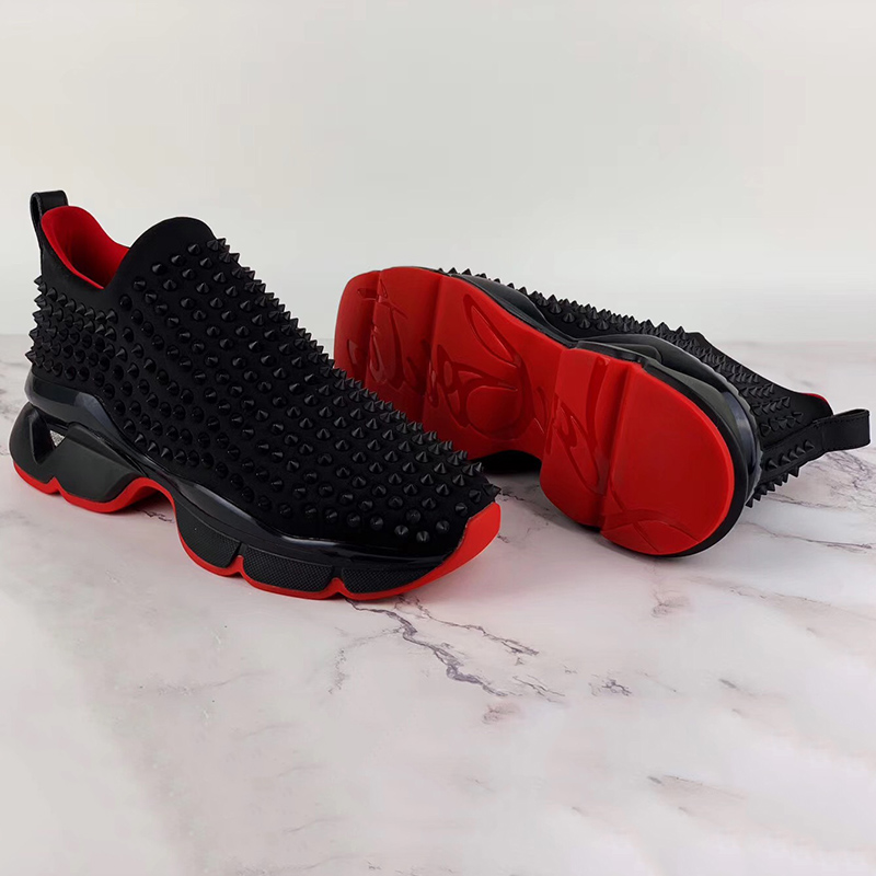 Christian Louboutin Spike-embellished Neoprene Sock Trainers - 