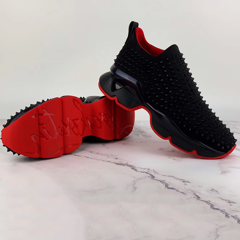 Christian Louboutin Spike-embellished Neoprene Sock Trainers - 