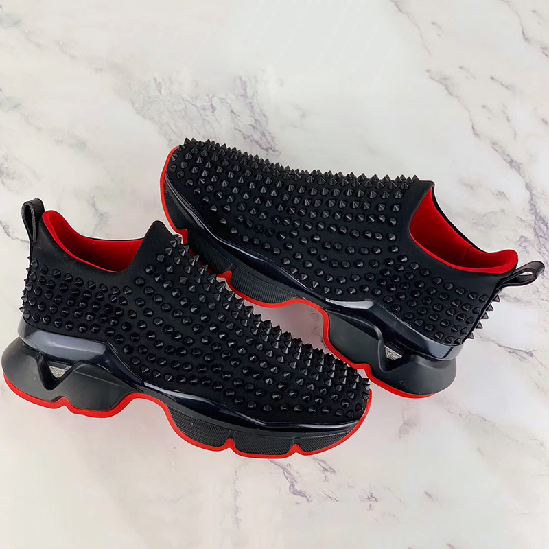 Christian Louboutin Spike-embellished Neoprene Sock Trainers - 