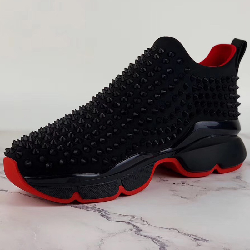 Christian Louboutin Spike-embellished Neoprene Sock Trainers - 