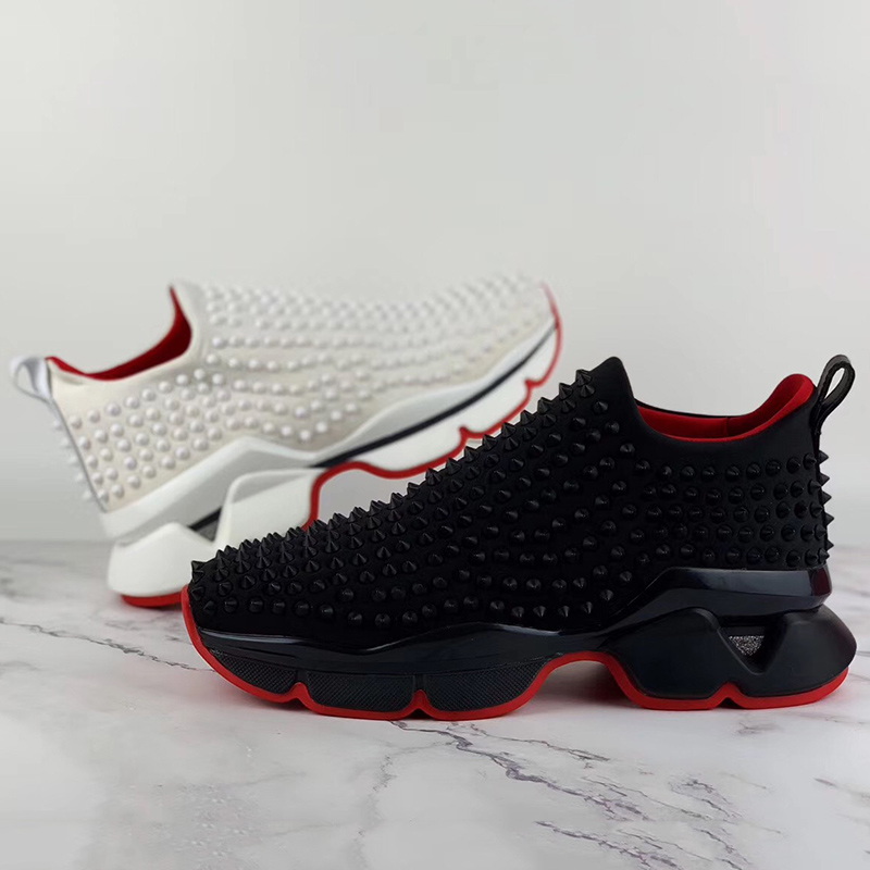 Christian Louboutin Spike-embellished Neoprene Sock Trainers - 