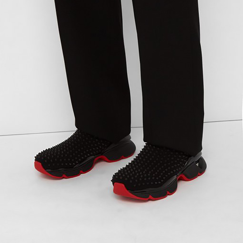 Christian Louboutin Spike-embellished Neoprene Sock Trainers - 