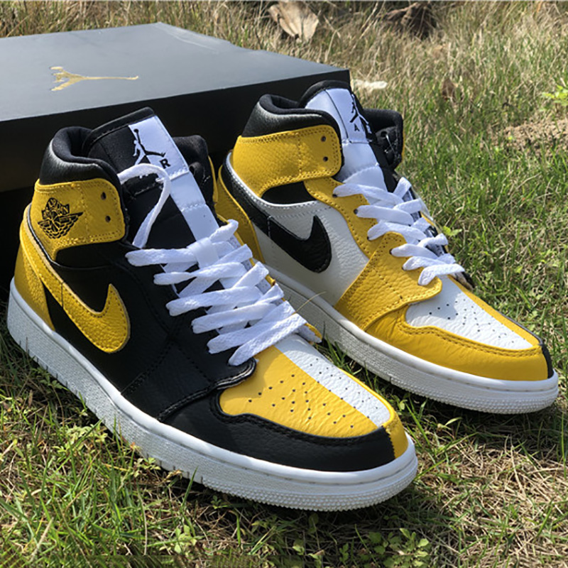 Jordan AJ1 Retro High Black/Yellow/White - 