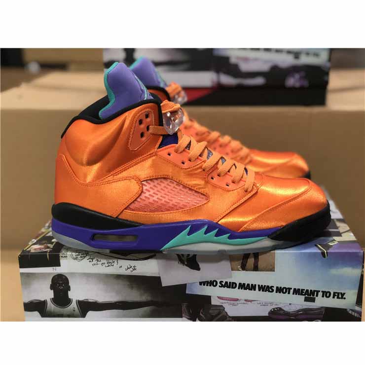 Air Jordan 5 Retro Orange Purple Green - 